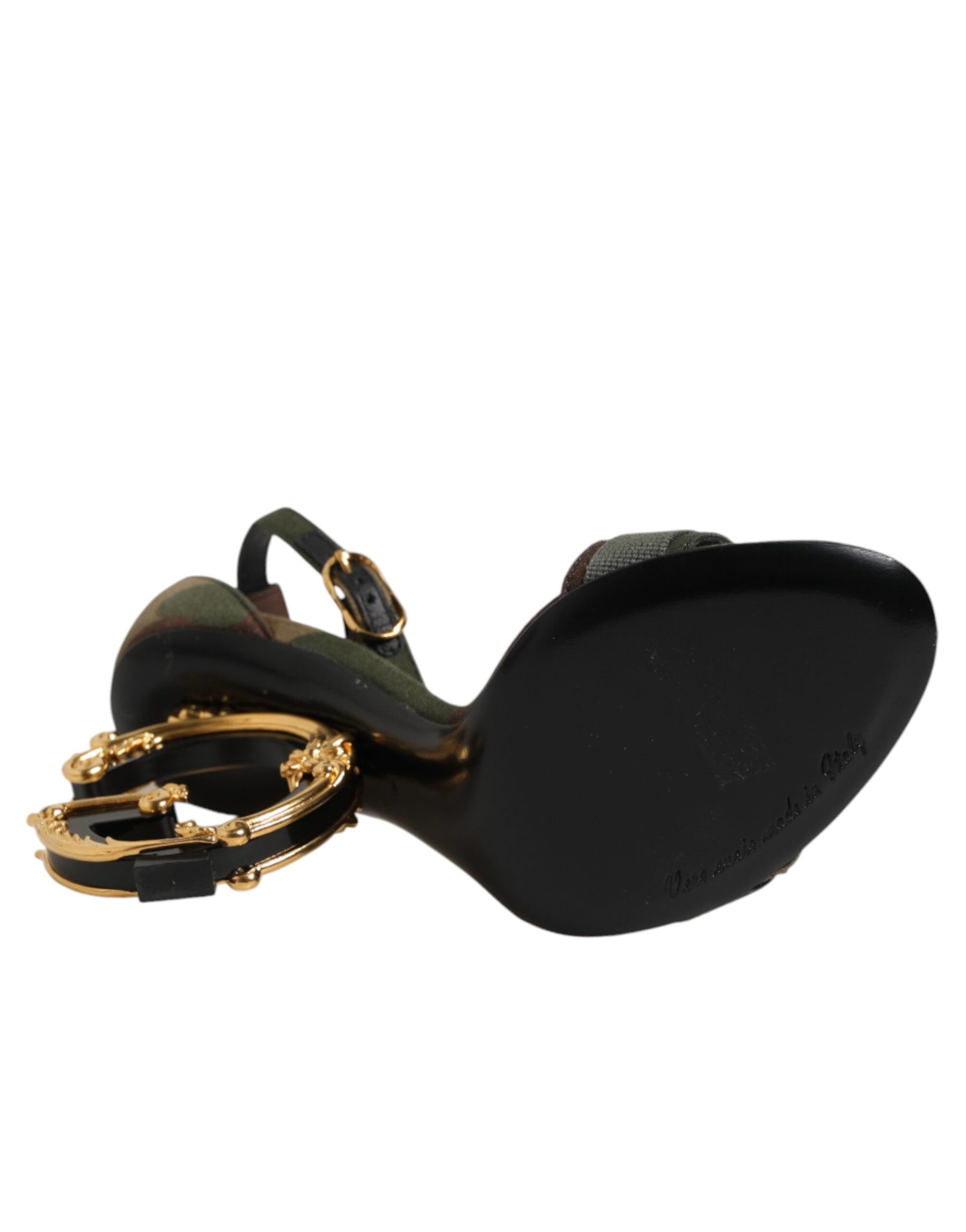 Dolce & Gabbana Multicolor DG Logo Heels Camouflage Sandals Shoes | Regal Royce