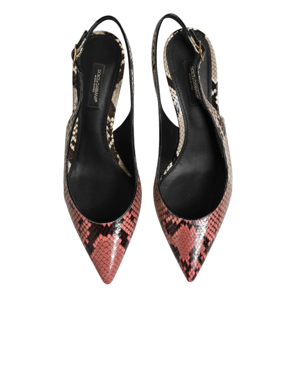 Dolce & Gabbana Multicolor Leather Heels Slingback  Shoes