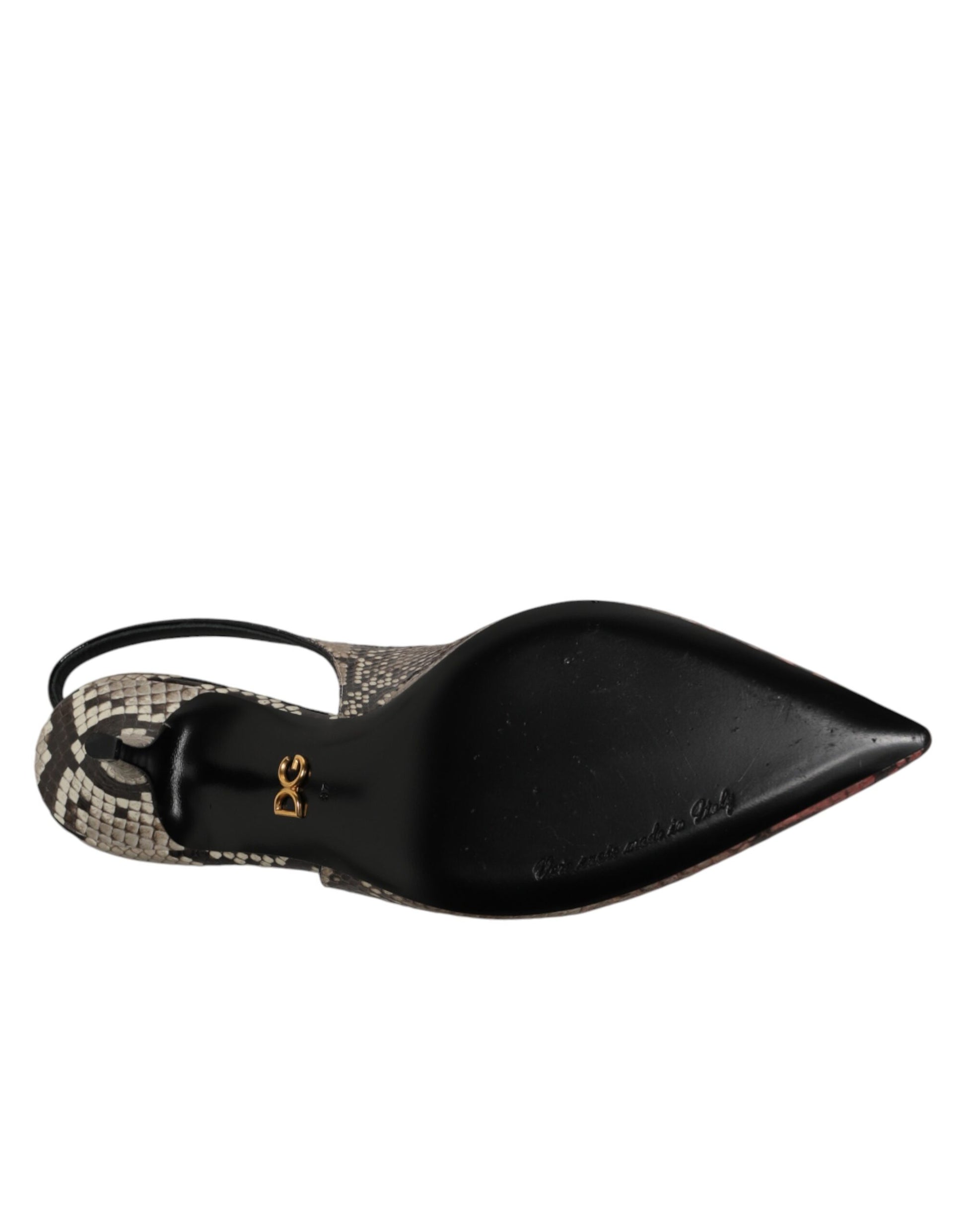 Dolce & Gabbana Multicolor Leather Heels Slingback  Shoes