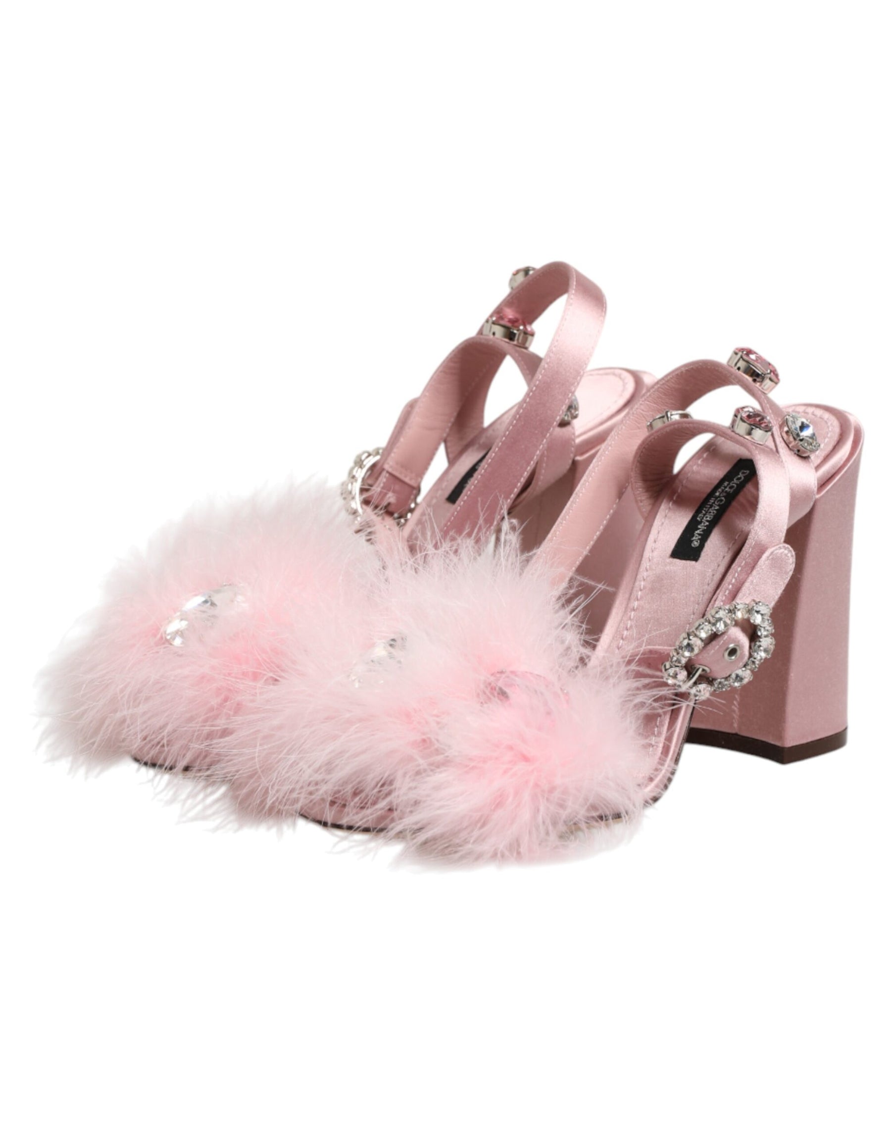 Dolce & Gabbana Pink Sequined Ankle Strap Sandals Shoes | Regal Royce