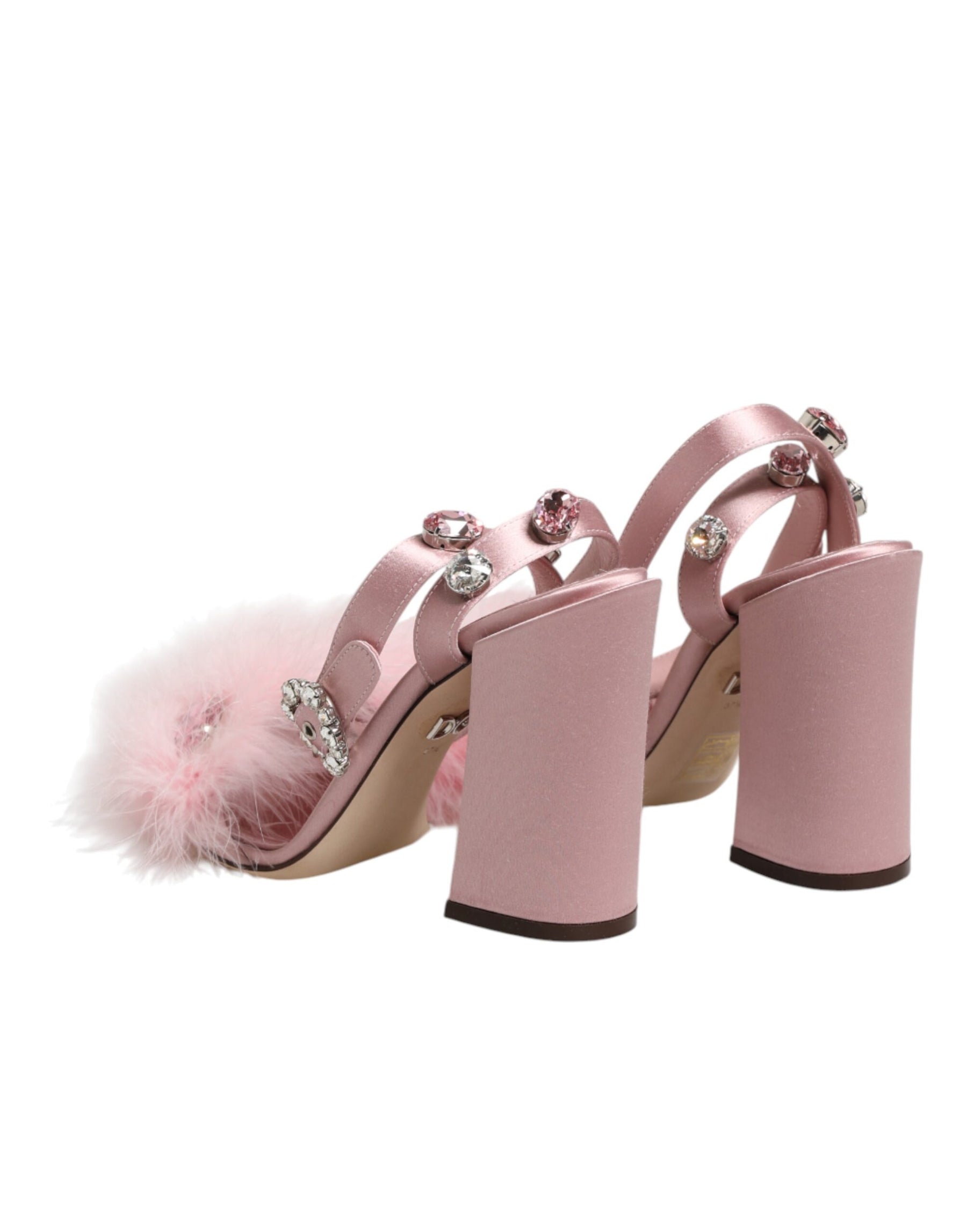 Dolce & Gabbana Pink Sequined Ankle Strap Sandals Shoes | Regal Royce