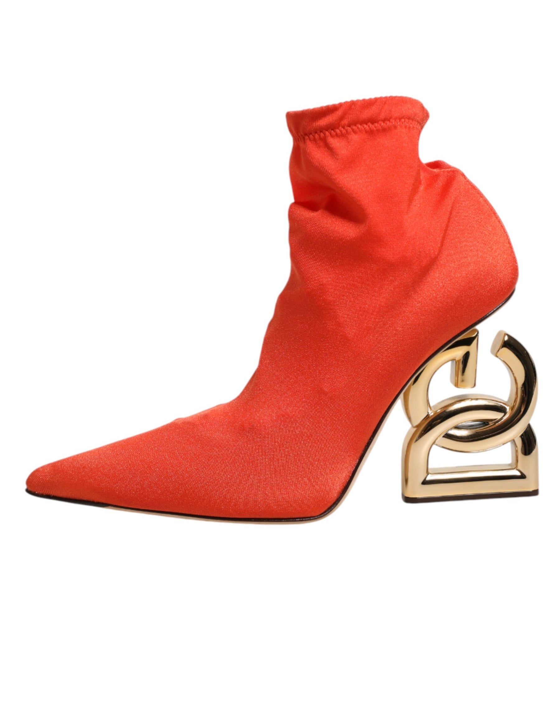 Dolce & Gabbana Orange DG Logo Heels Ankle Boots Shoes | Regal Royce