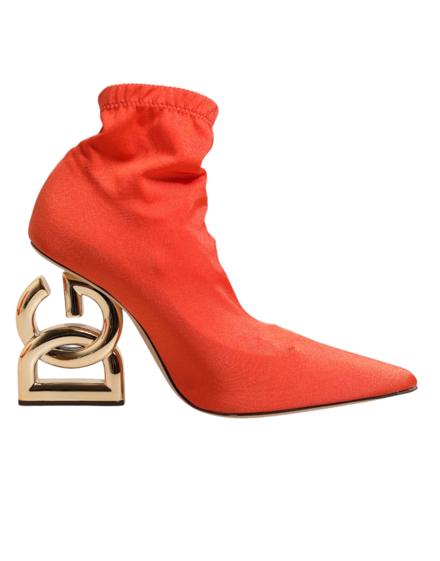 Dolce & Gabbana Orange DG Logo Heels Ankle Boots Shoes | Regal Royce