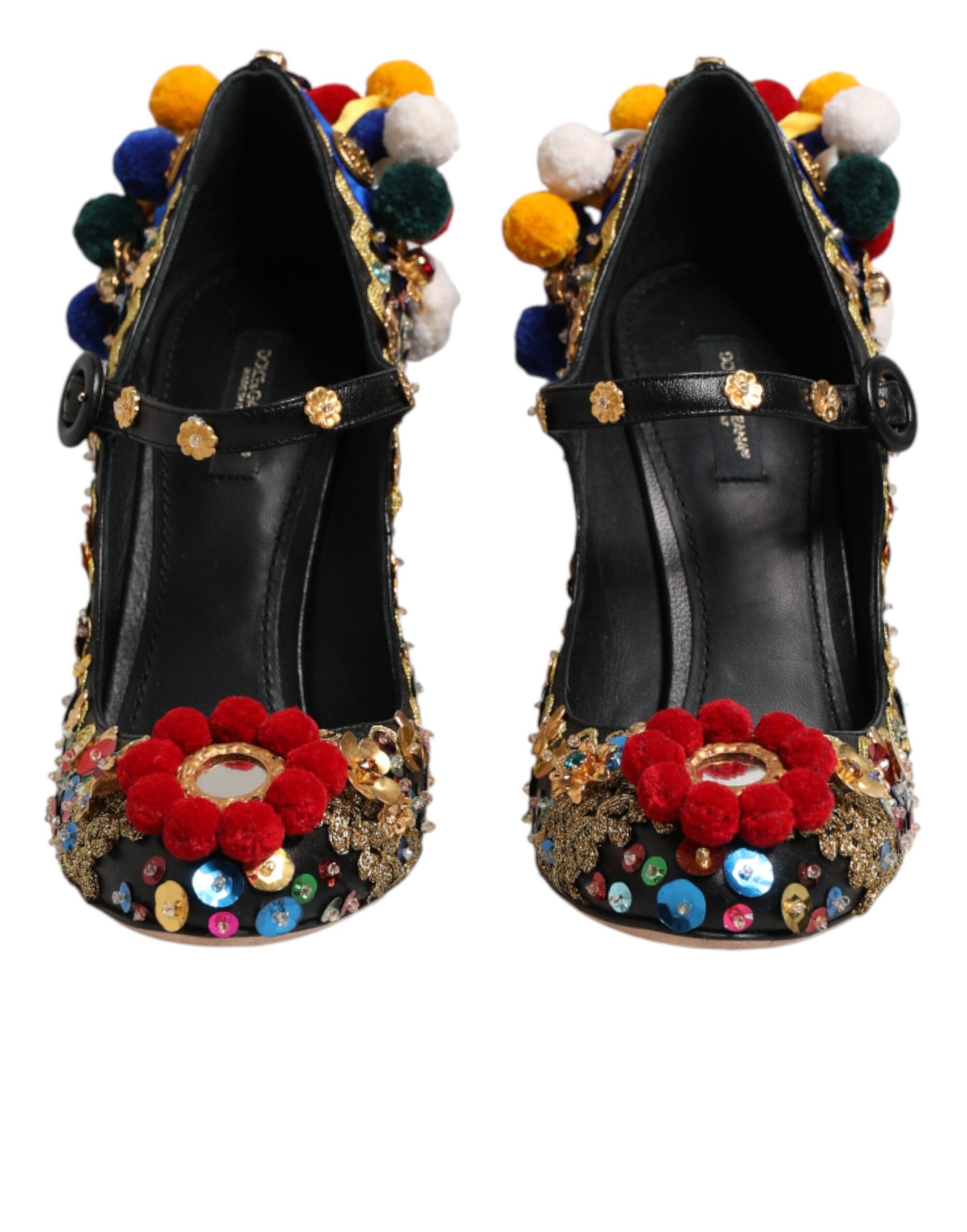 Dolce & Gabbana Black Gold Embellished MARY JANES Pumps  Shoes | Regal Royce