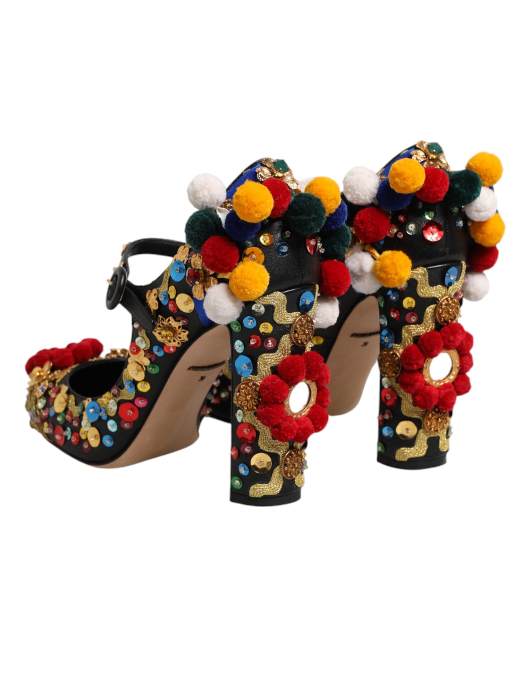 Dolce & Gabbana Black Gold Embellished MARY JANES Pumps  Shoes | Regal Royce