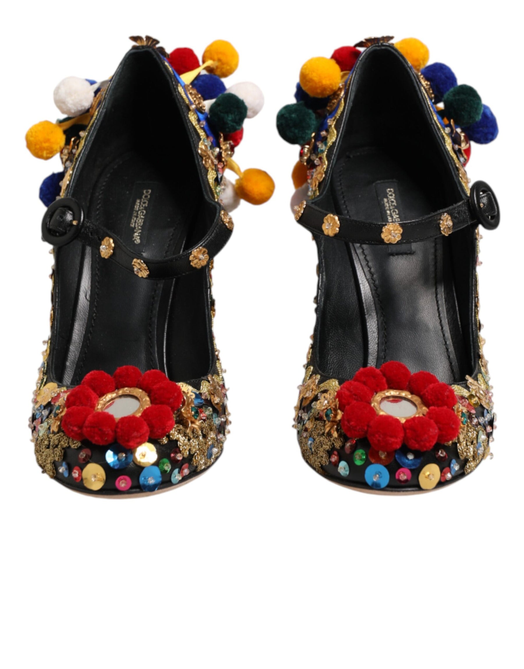 Dolce & Gabbana Black Gold Embellished MARY JANES Pumps  Shoes | Regal Royce