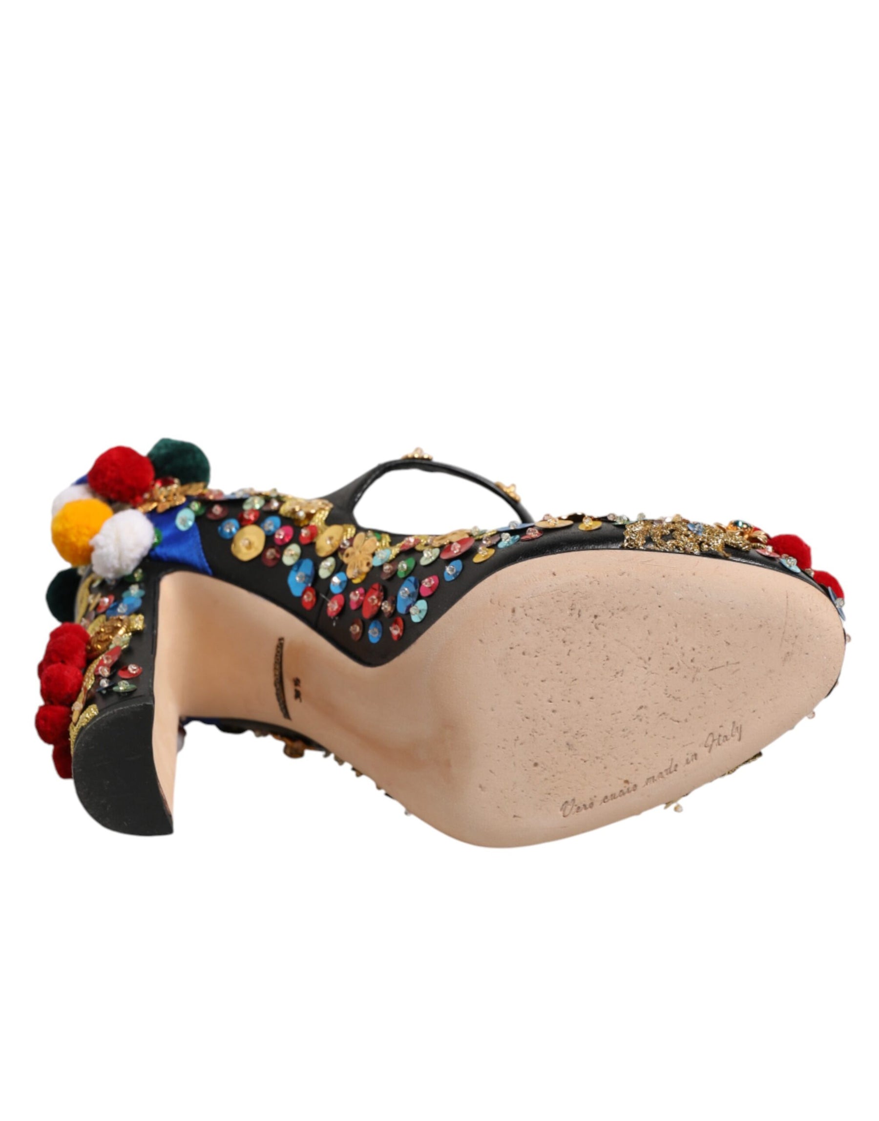 Dolce & Gabbana Black Gold Embellished MARY JANES Pumps  Shoes | Regal Royce