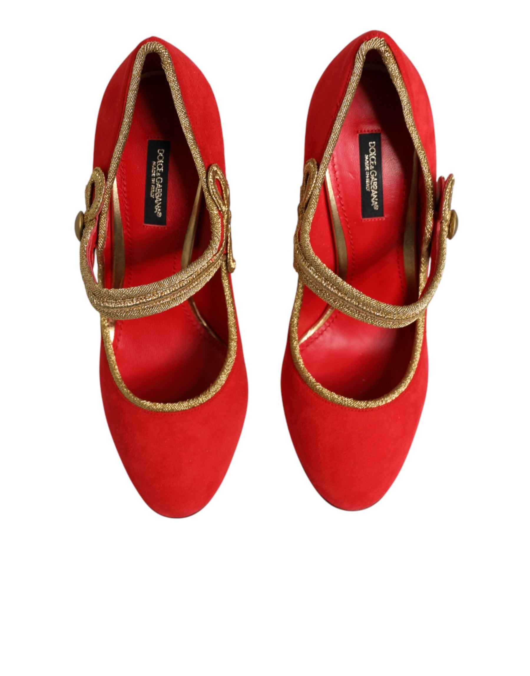Dolce & Gabbana Red Embellished MARY JANES Pumps  Shoes | Regal Royce
