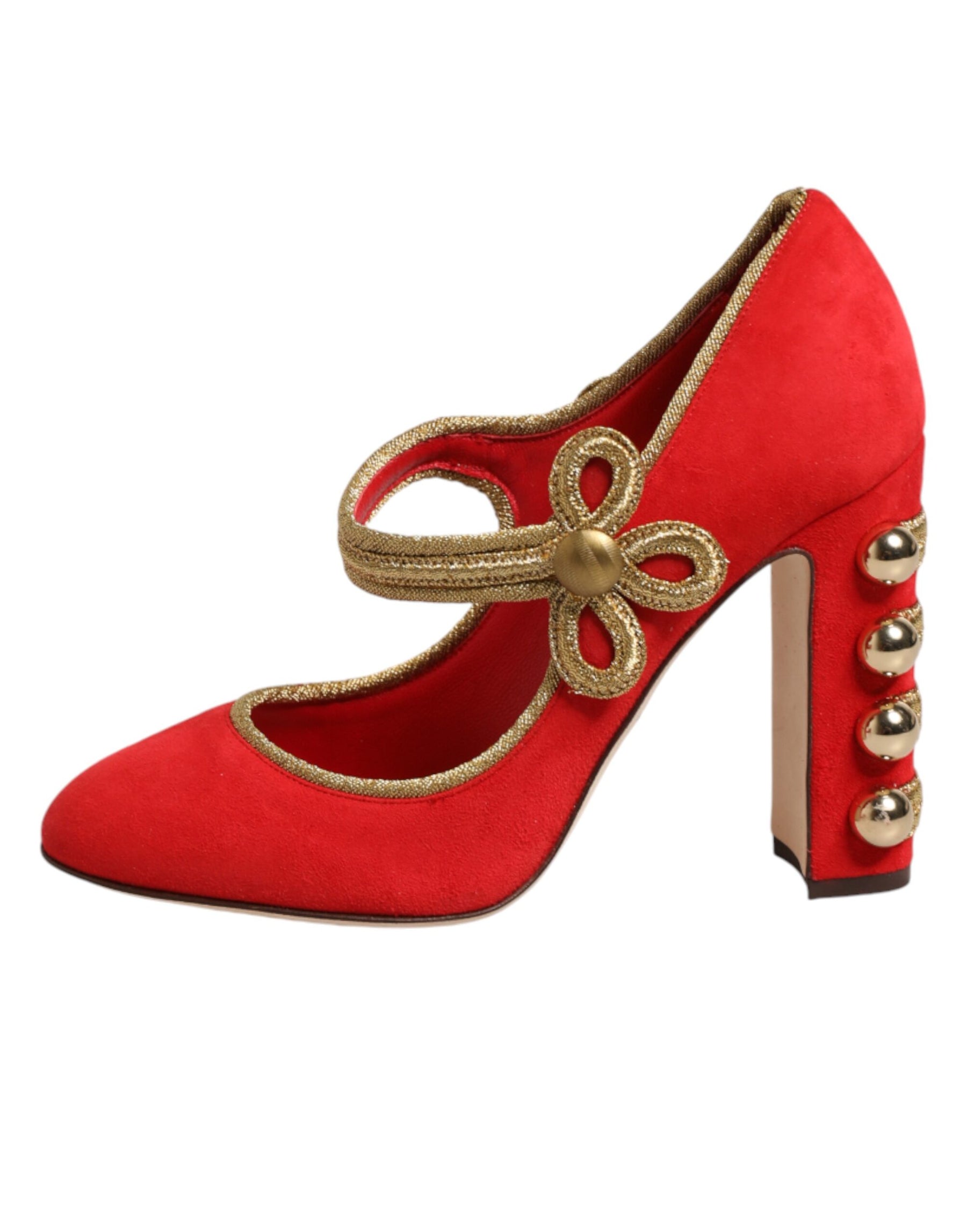 Dolce & Gabbana Red Embellished MARY JANES Pumps  Shoes | Regal Royce