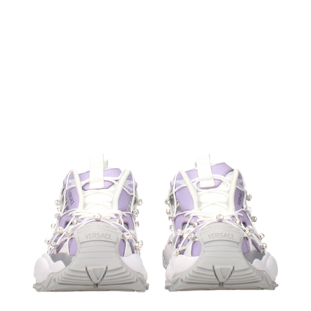 Versace White Fabric Chunky Sneakers