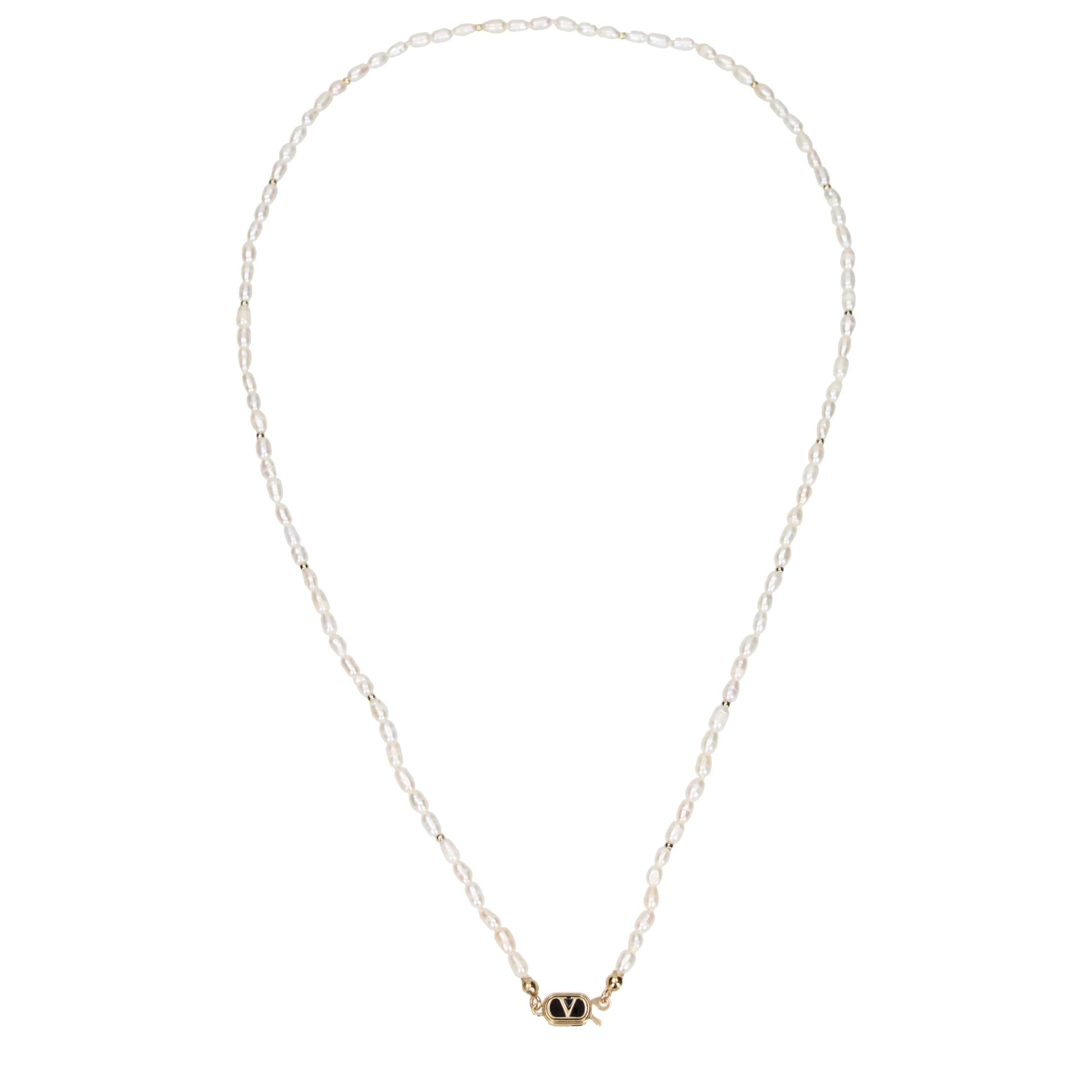 Valentino Garavani White Metal Necklace
