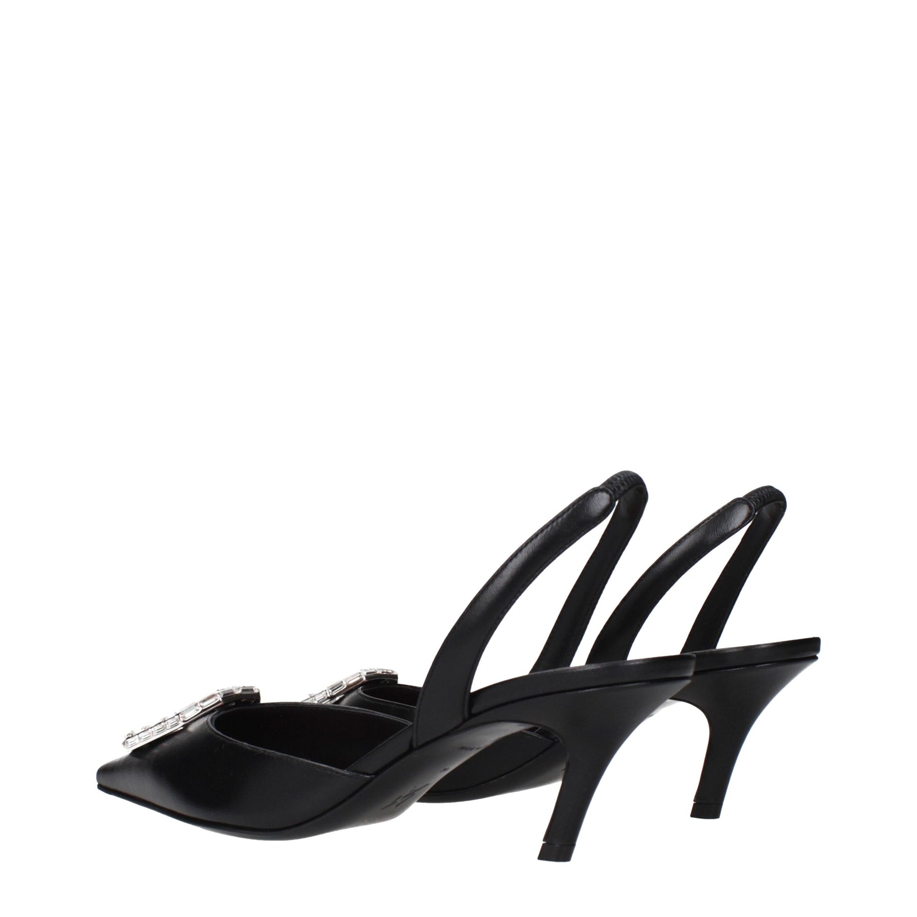 Amina Muaddi Black Leather High Heel Pumps | Regal Royce