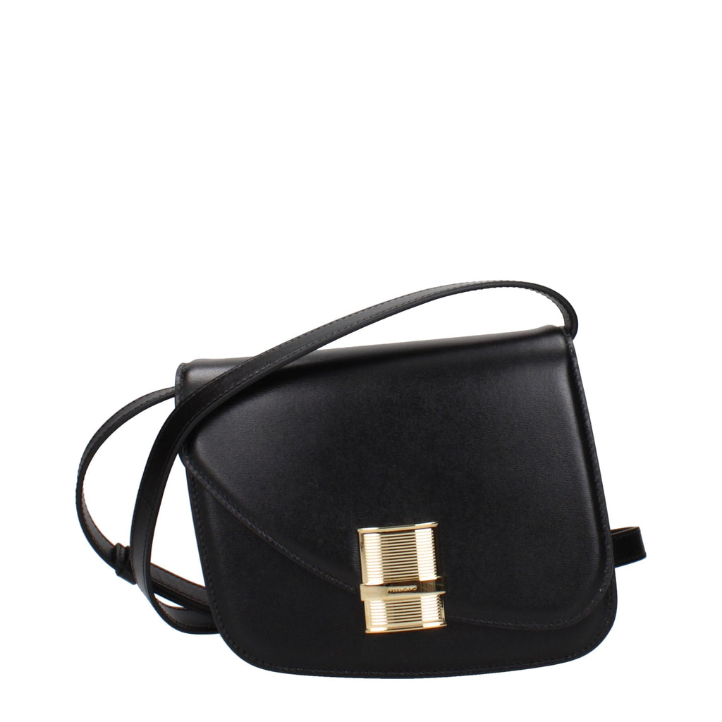 Salvatore Ferragamo Black Leather Crossbody Bag