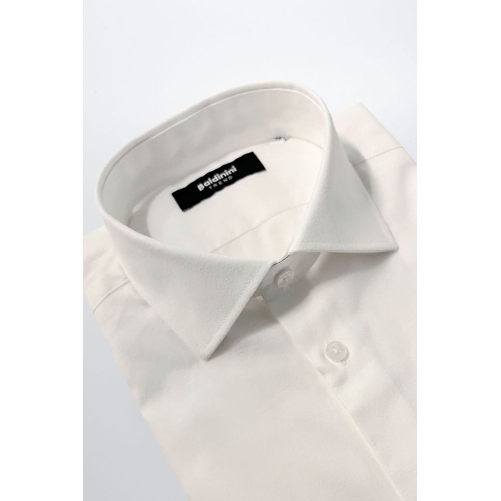 Baldinini Trend White Cotton Men's Shirt