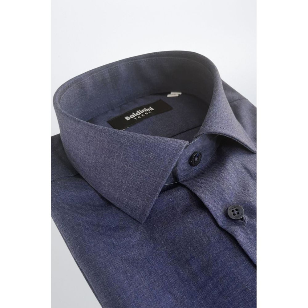 Baldinini Trend Blue Cotton Men Shirt | Regal Royce