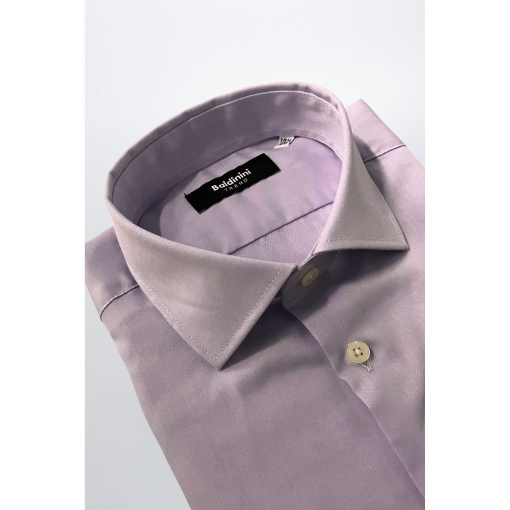 Baldinini Trend Purple Cotton Men Shirt | Regal Royce