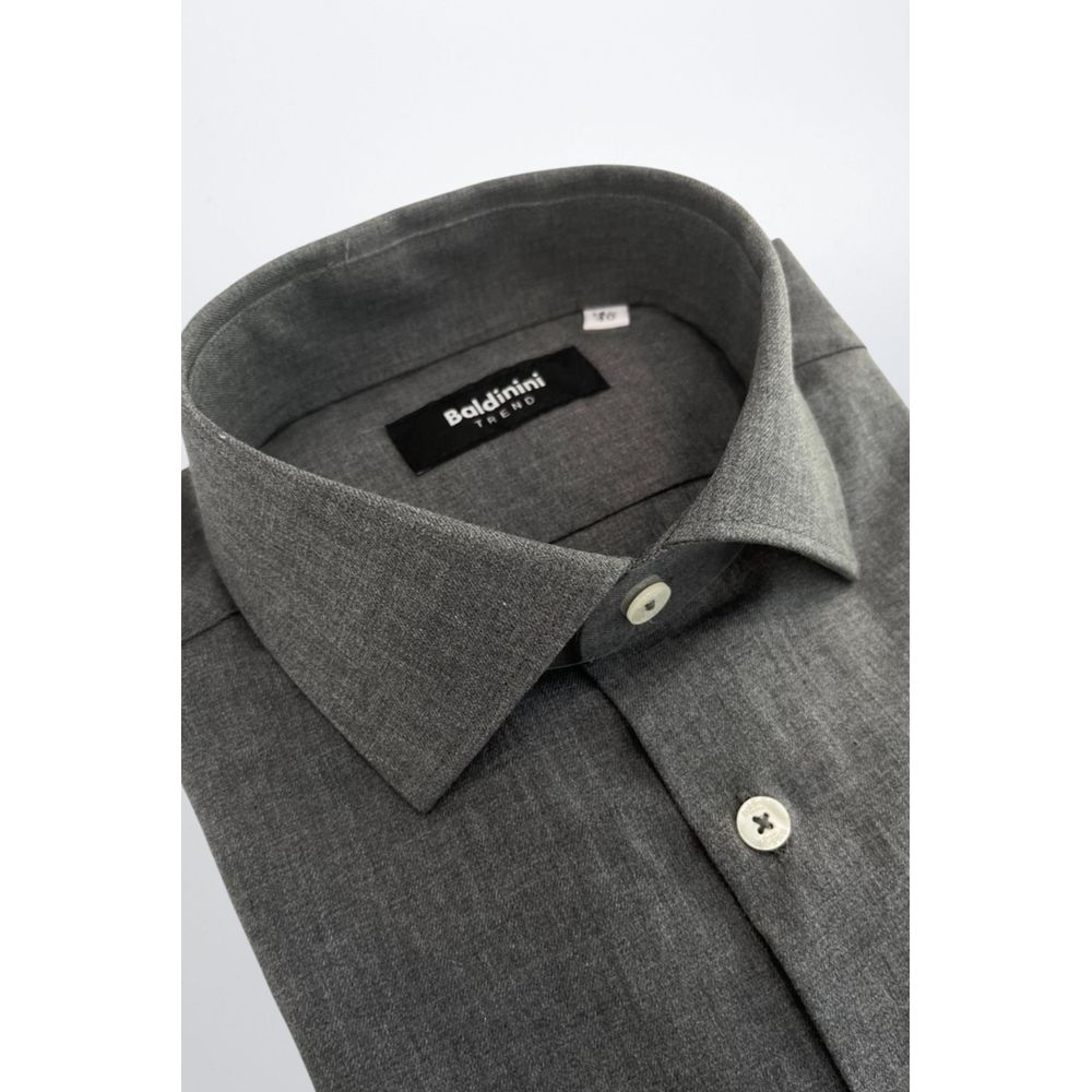 Baldinini Trend Gray Cotton Men's Shirt | Regal Royce
