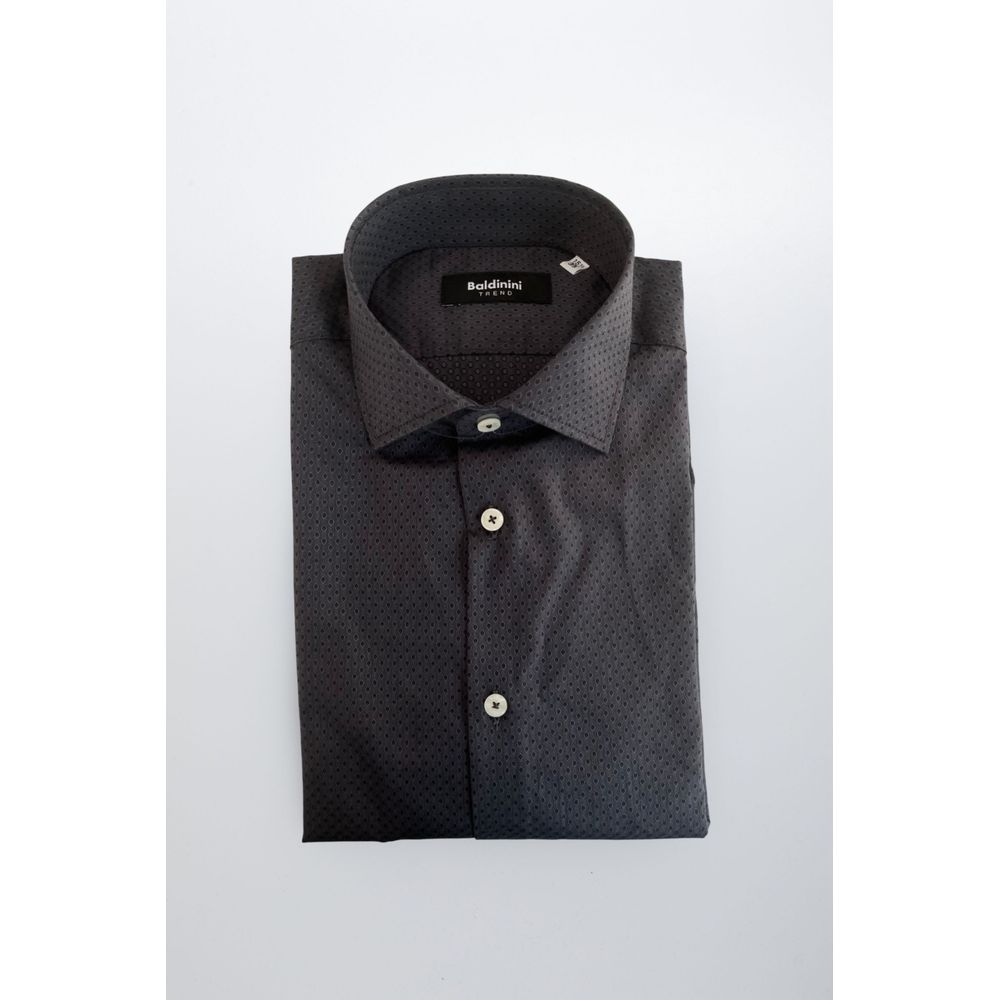 Baldinini Trend Gray Cotton Men Shirt | Regal Royce