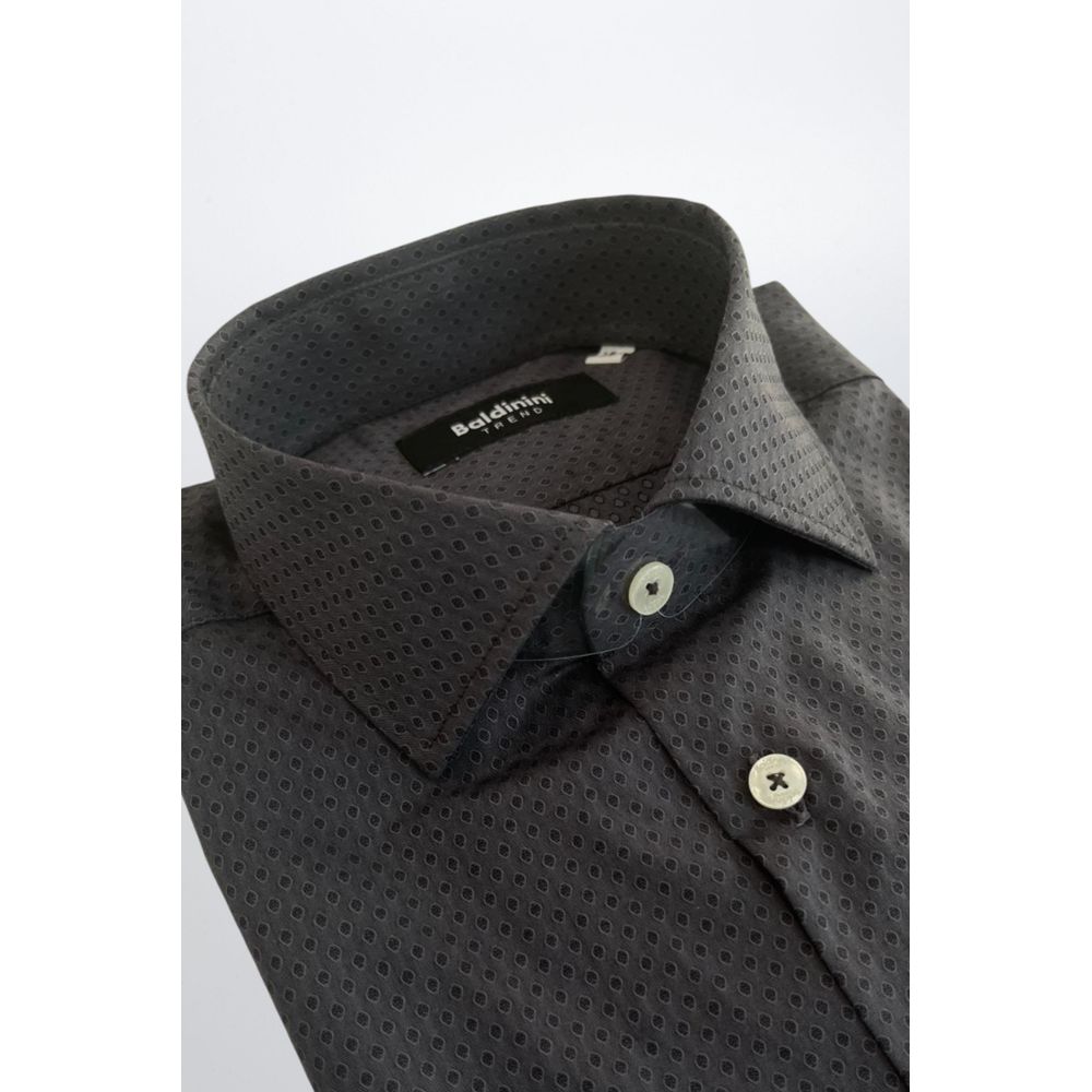 Baldinini Trend Gray Cotton Men Shirt | Regal Royce