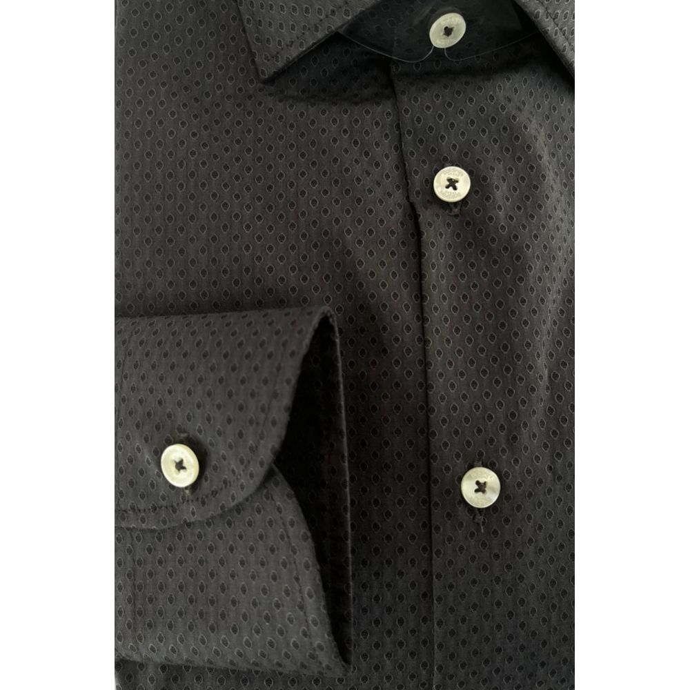 Baldinini Trend Gray Cotton Men Shirt | Regal Royce