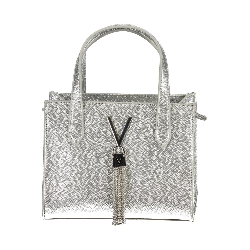 Mario Valentino Silver Polyurethane Women's Handbag | Regal Royce
