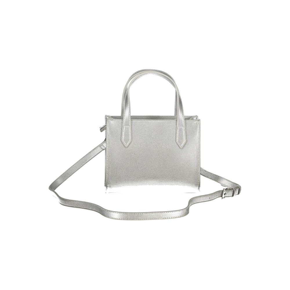 Mario Valentino Silver Polyurethane Women's Handbag | Regal Royce
