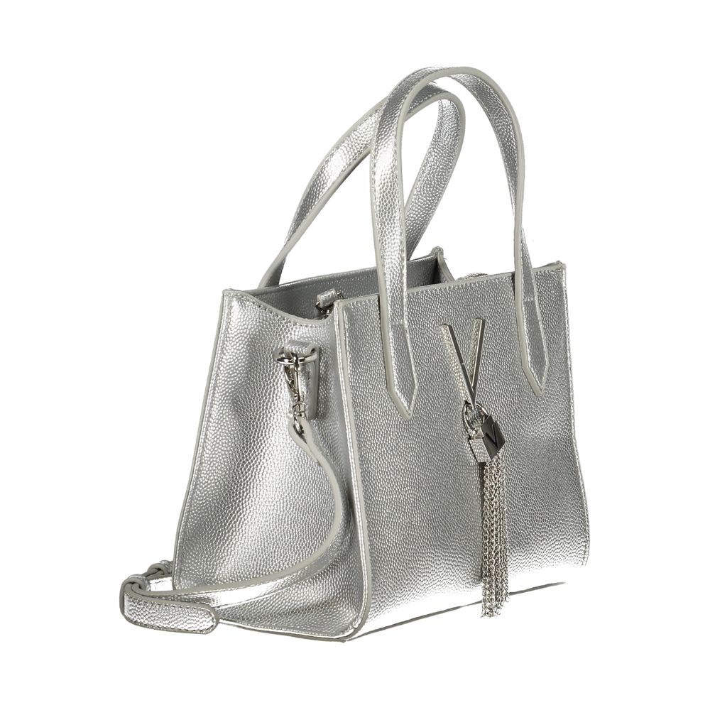 Mario Valentino Silver Polyurethane Women's Handbag | Regal Royce