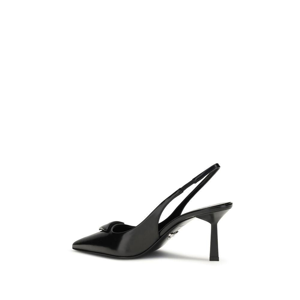 Prada Black Calf Leather Bos Taurus High Heel Pumps | Regal Royce