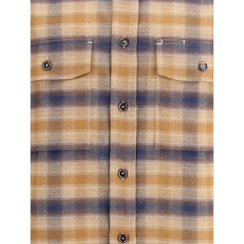 Brioni Multicolor Cotton Pattern Shirt | Regal Royce