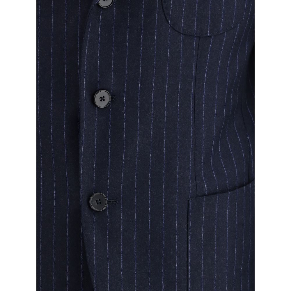 Gi Capri Blue Fleece Wool Two-Piece Suit