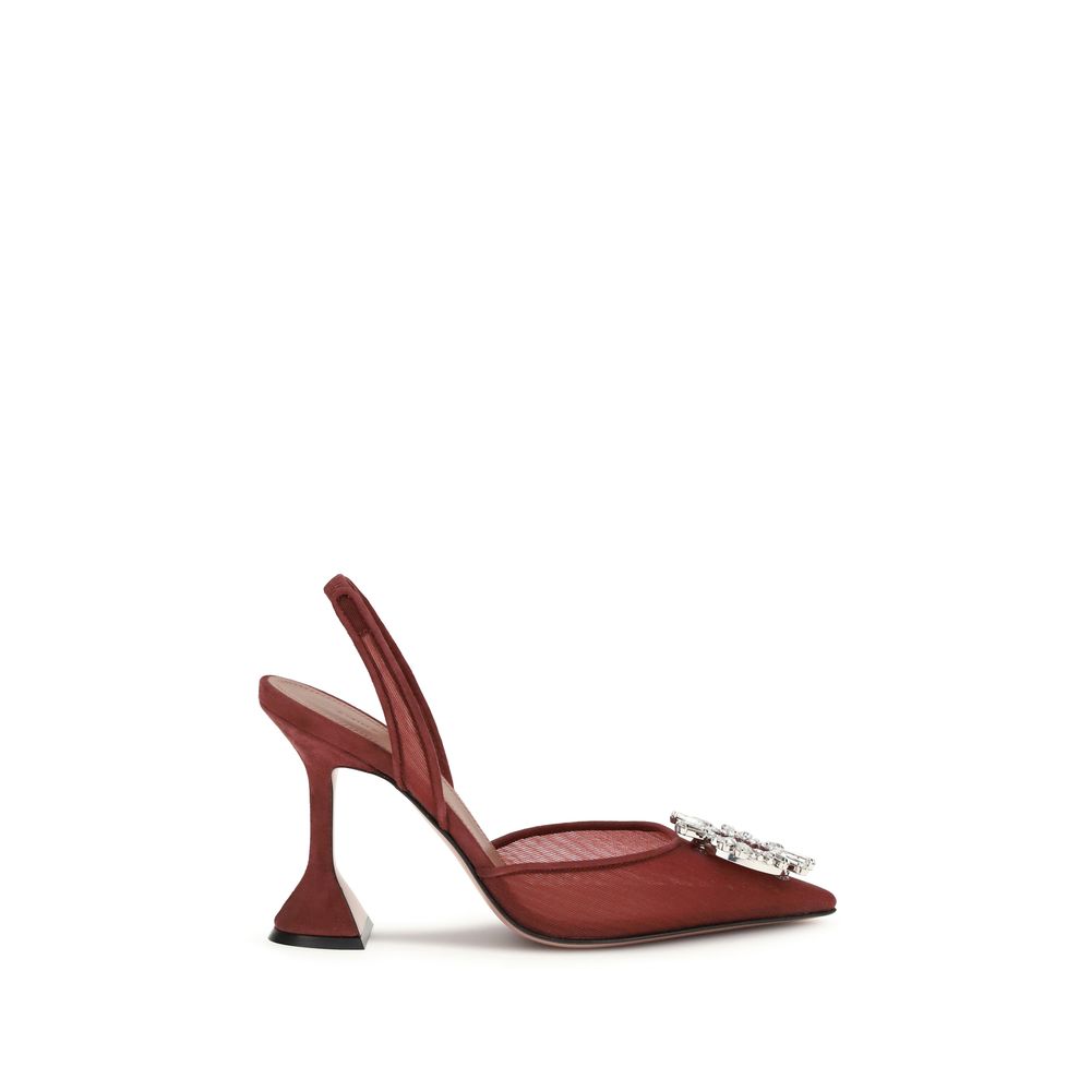 Amina Muaddi Bordeaux Polyester Pumps | Regal Royce