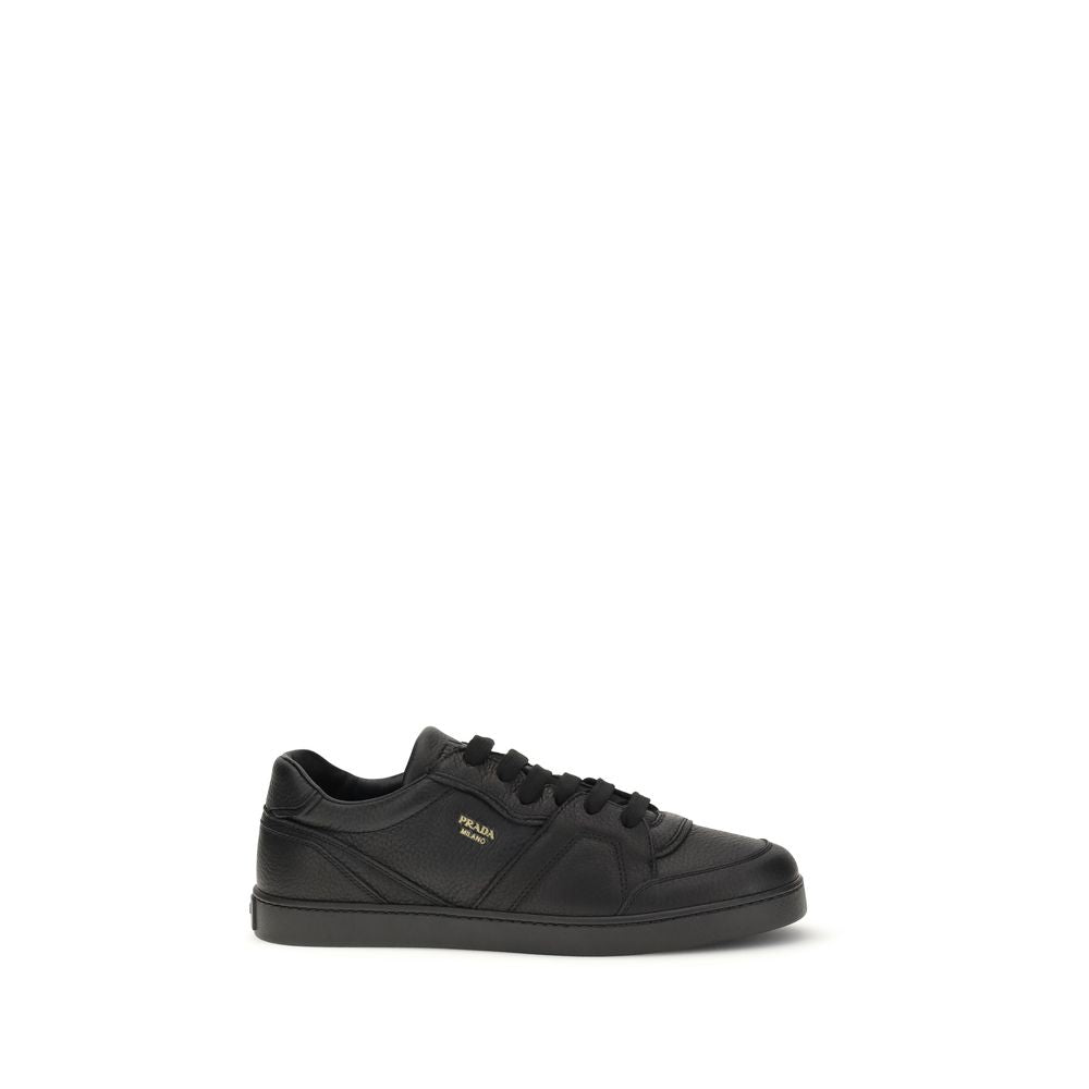 Prada Black Calf Leather Bos Taurus Sneakers | Regal Royce