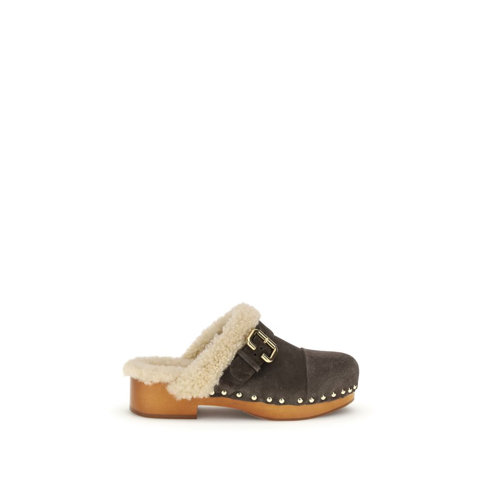 Chloé Brown Lamb Ovis Aries Aries Clogs | Regal Royce
