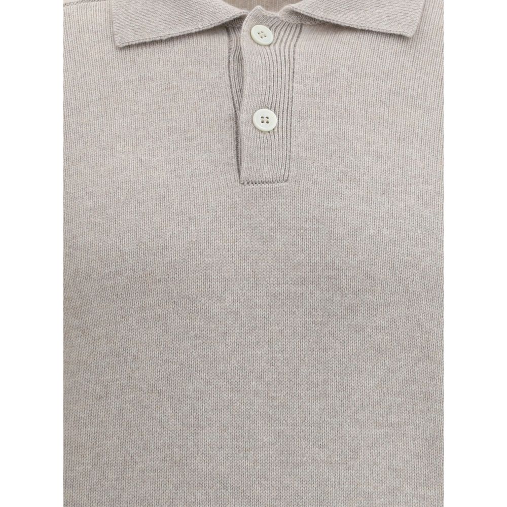 Brunello Cucinelli Beige Cashmere Polo Shirt | Regal Royce