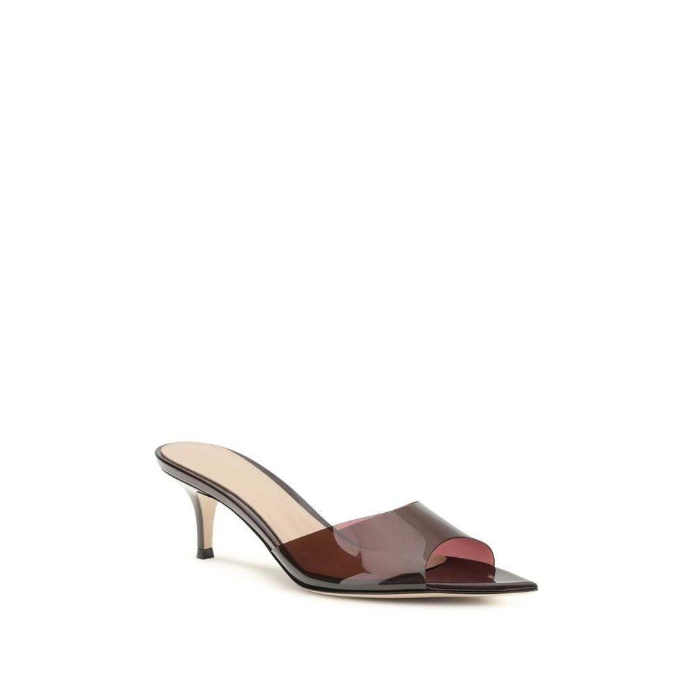 Gianvito Rossi Bordeaux Polyurethane Stiletto Heel Sandals | Regal Royce