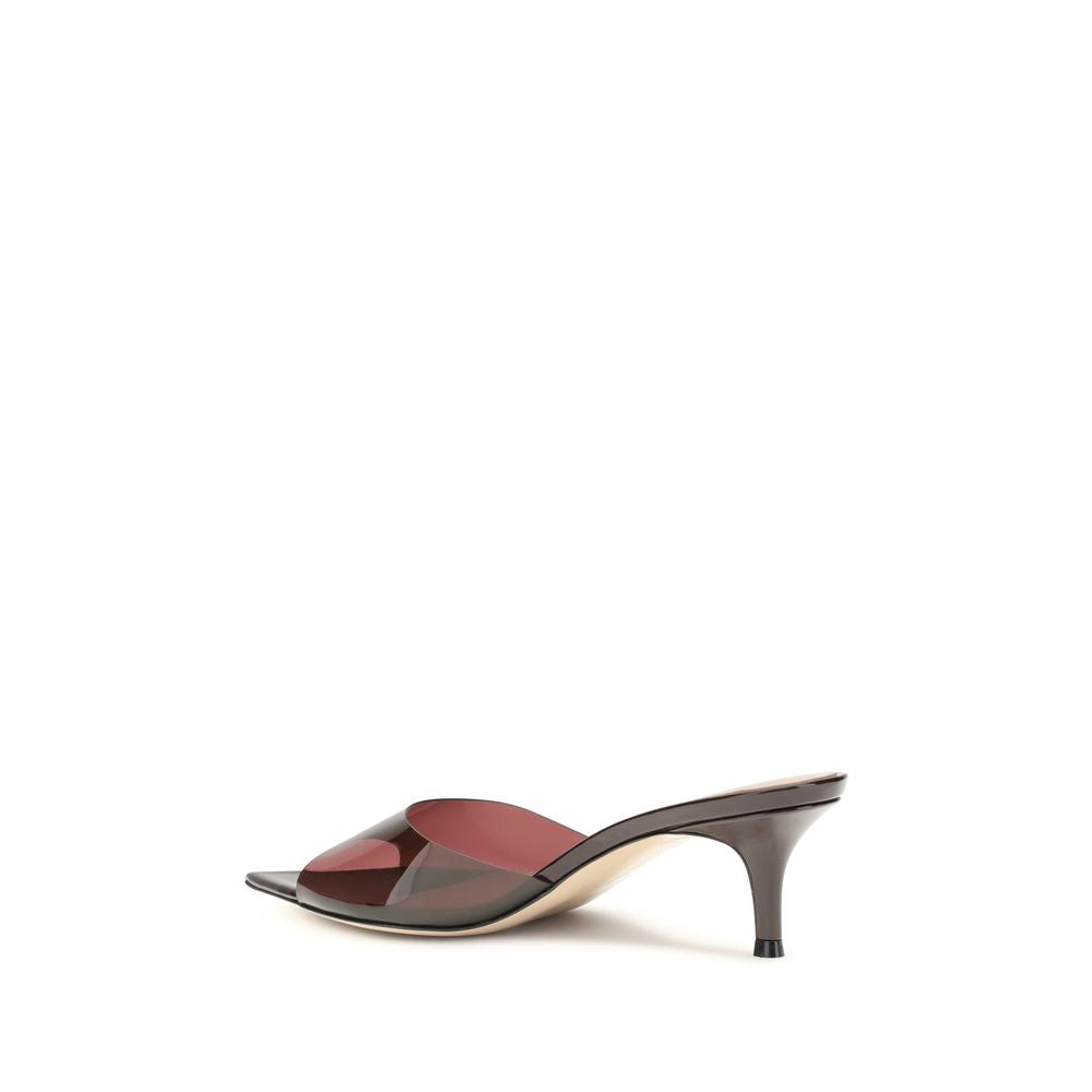 Gianvito Rossi Bordeaux Polyurethane Stiletto Heel Sandals | Regal Royce