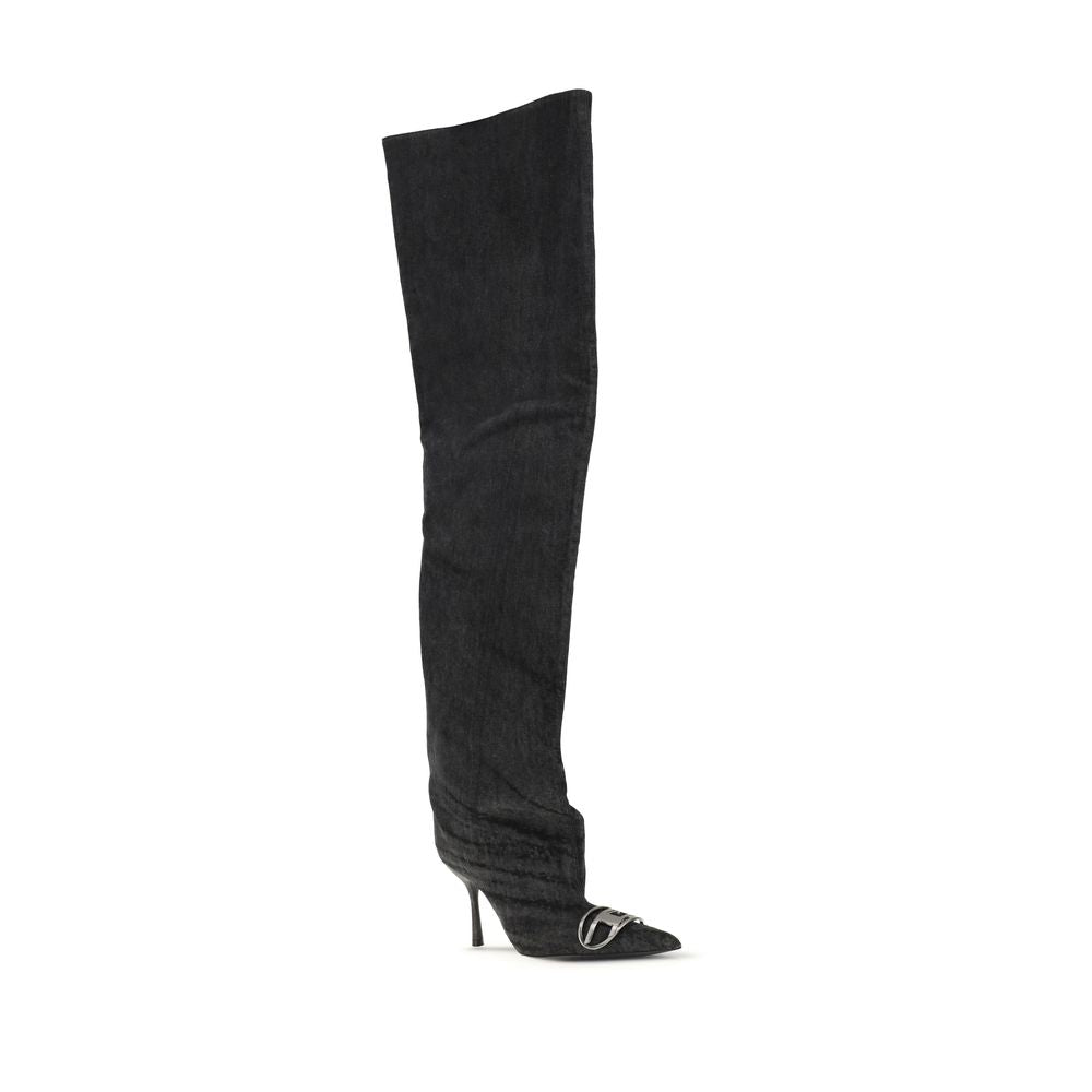 Diesel Black Fabric Over The Knee | Regal Royce