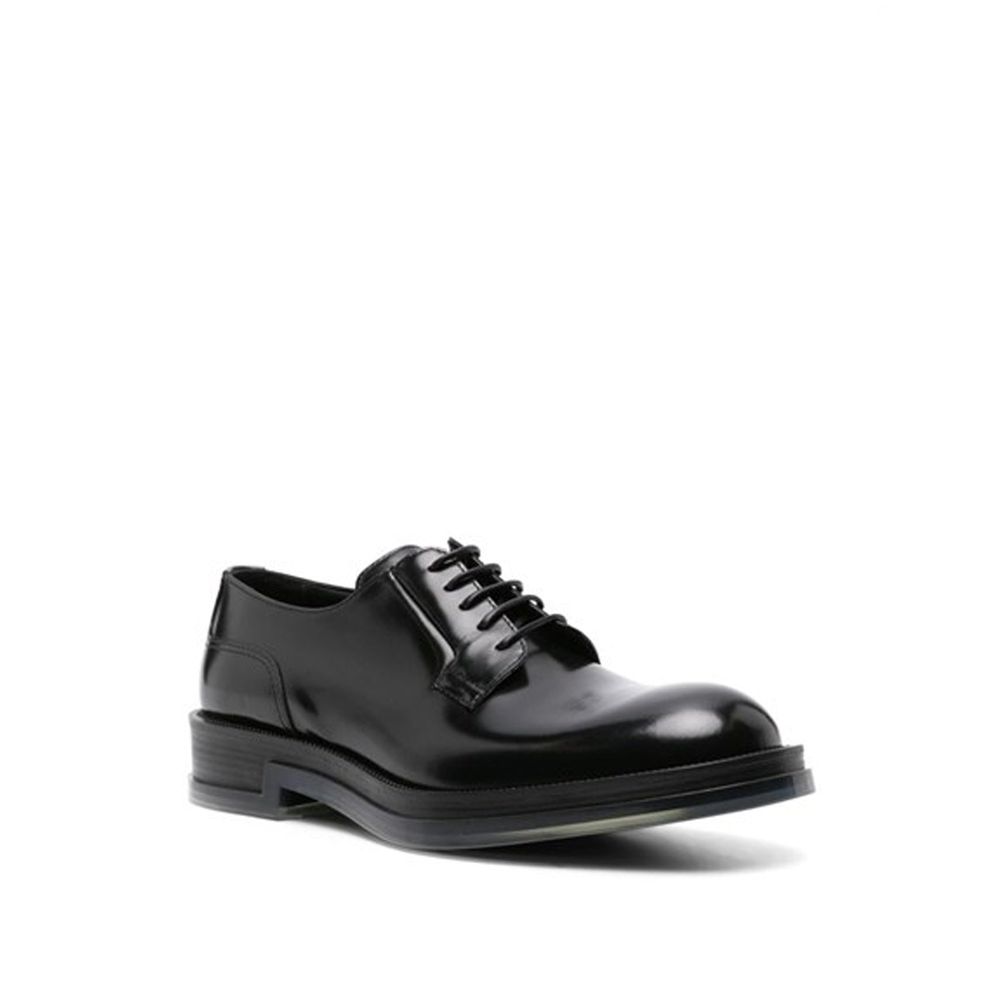 Alexander McQueen Black Calfskin Oxfords And Derbies
