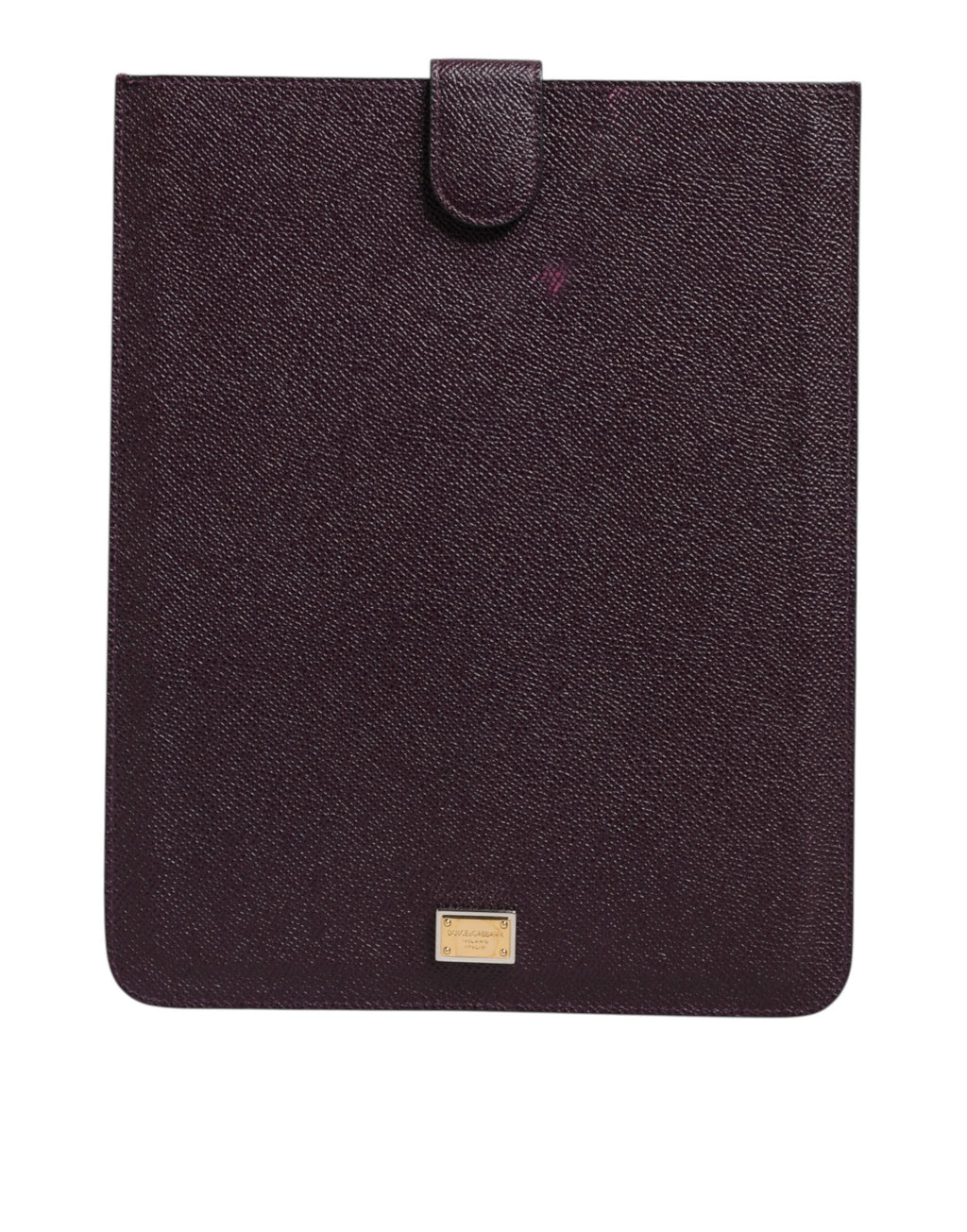 Dolce & Gabbana Dark Brown Leather Logo Plaque Cover Sleeve Tablet Case