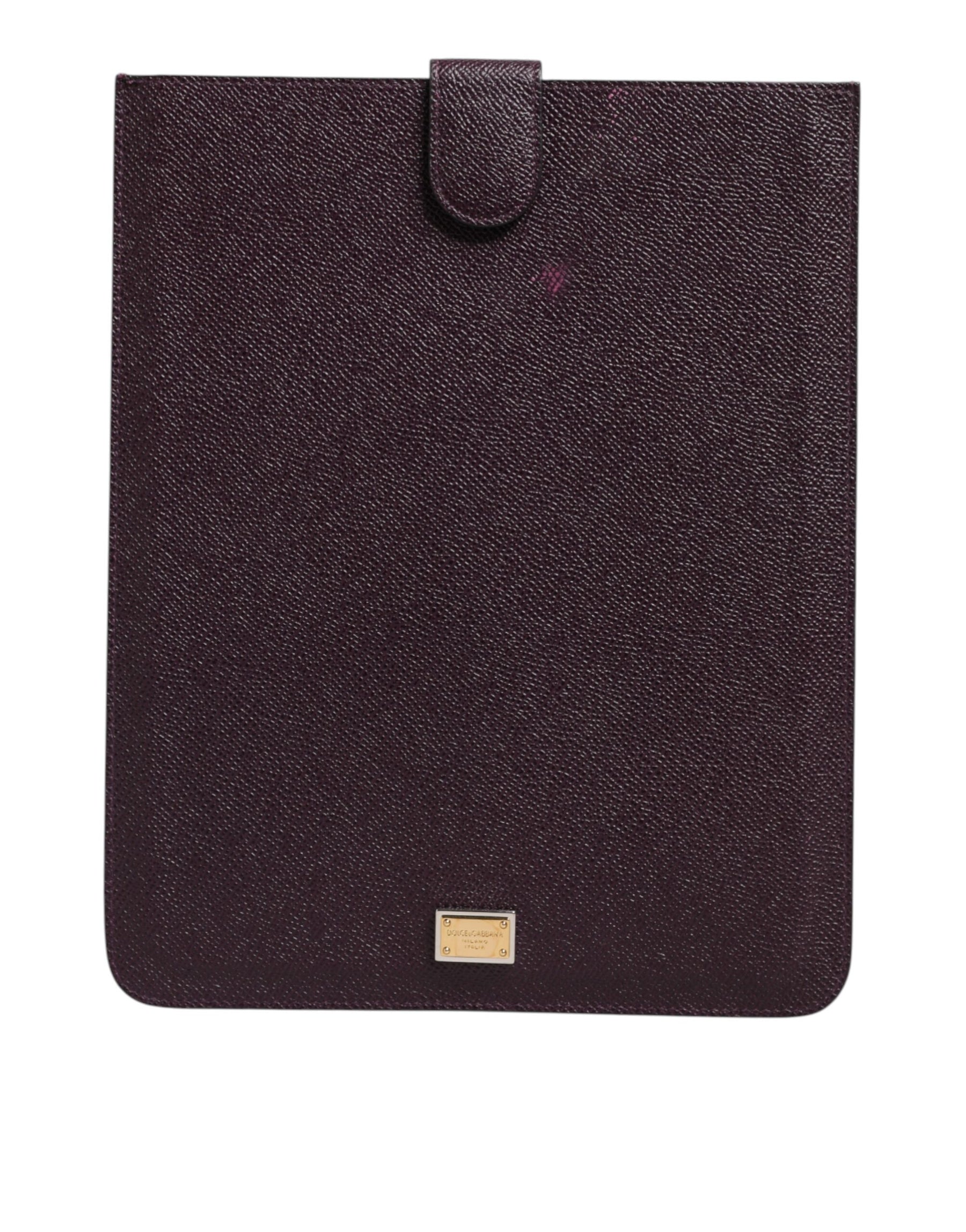 Dolce & Gabbana Dark Brown Leather Logo Plaque Cover Sleeve Tablet Case | Regal Royce