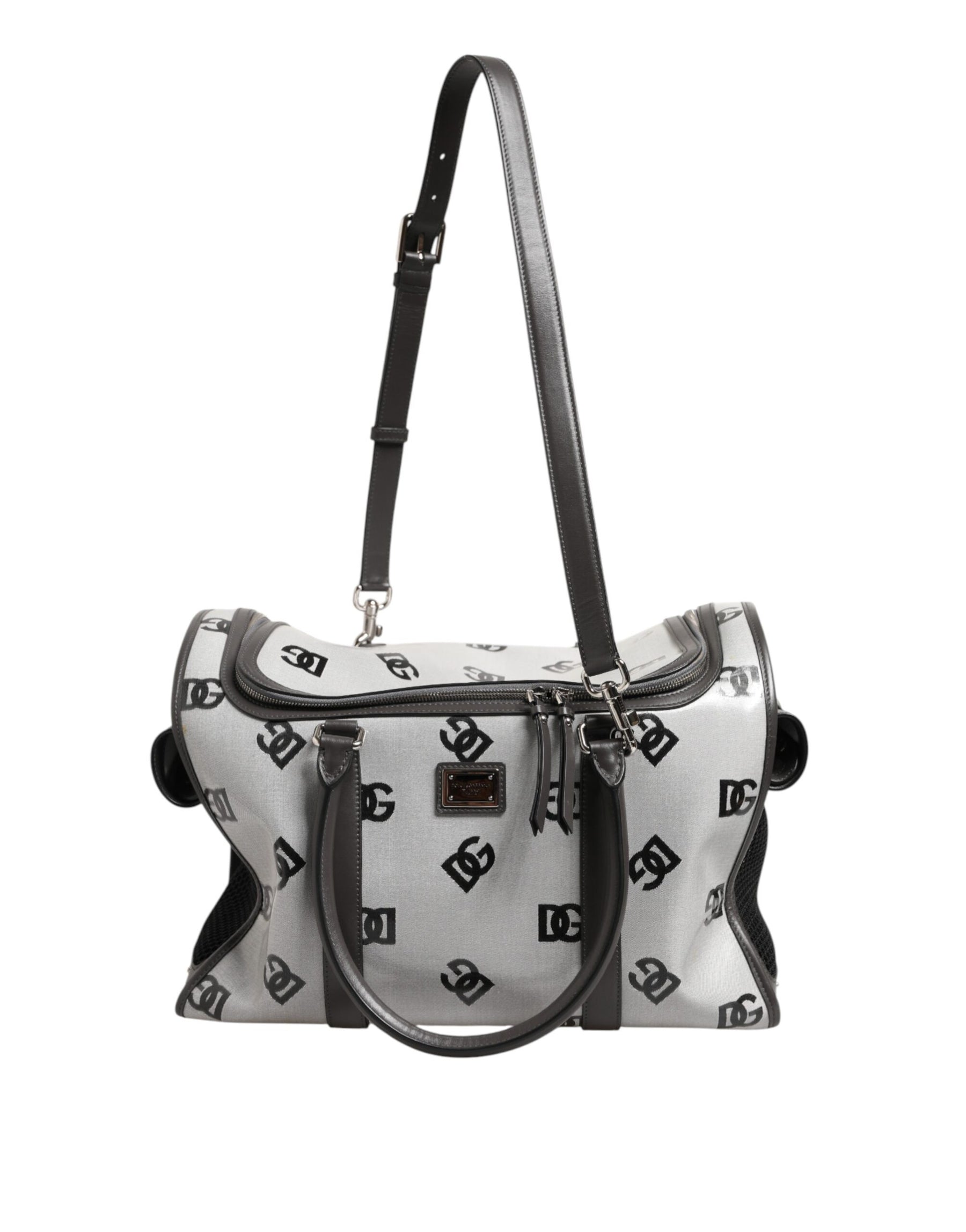 Dolce & Gabbana White DG Logo Pet Carrier Logo Plaque Top Handle Bag | Regal Royce