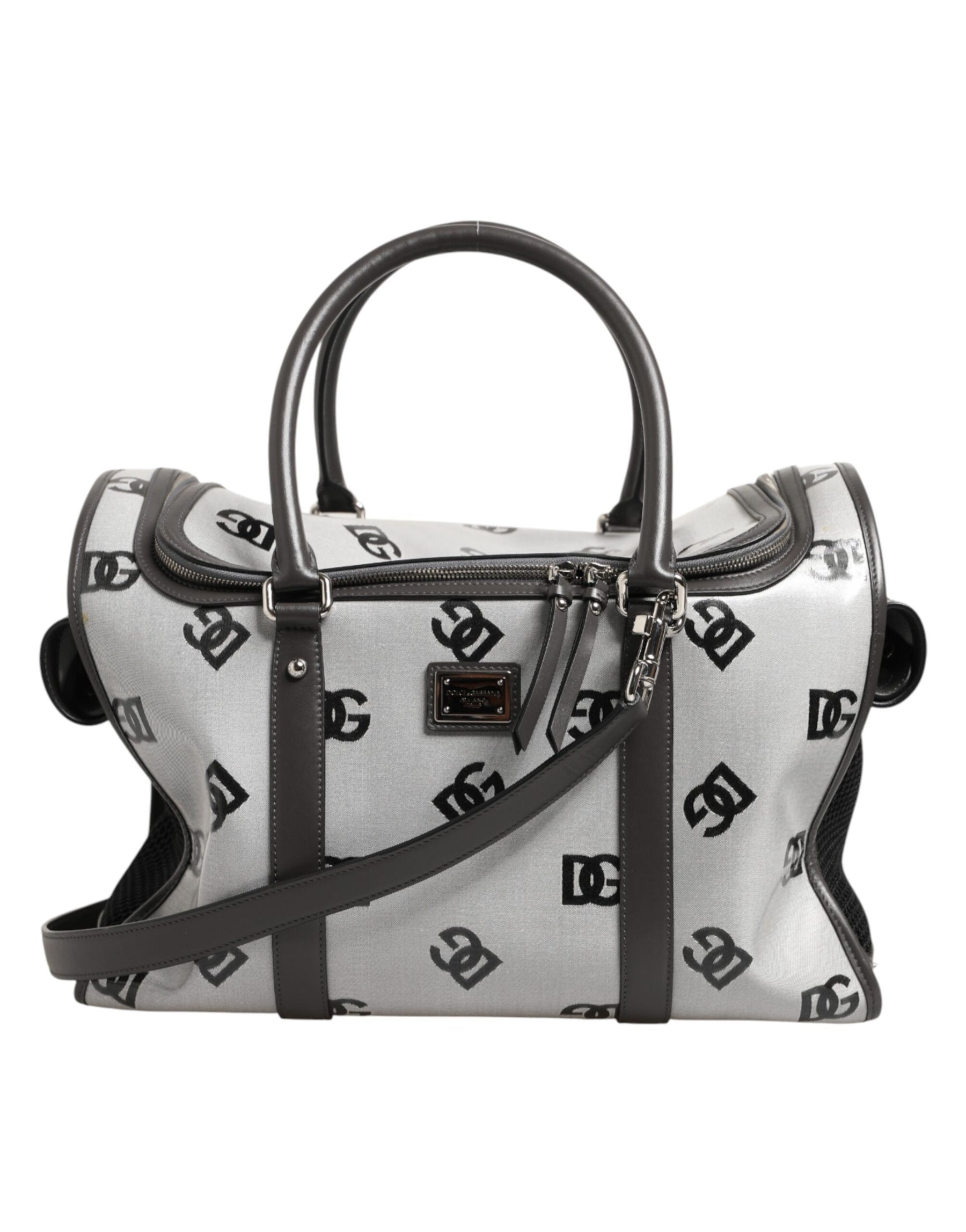 Dolce & Gabbana White DG Logo Pet Carrier Logo Plaque Top Handle Bag | Regal Royce