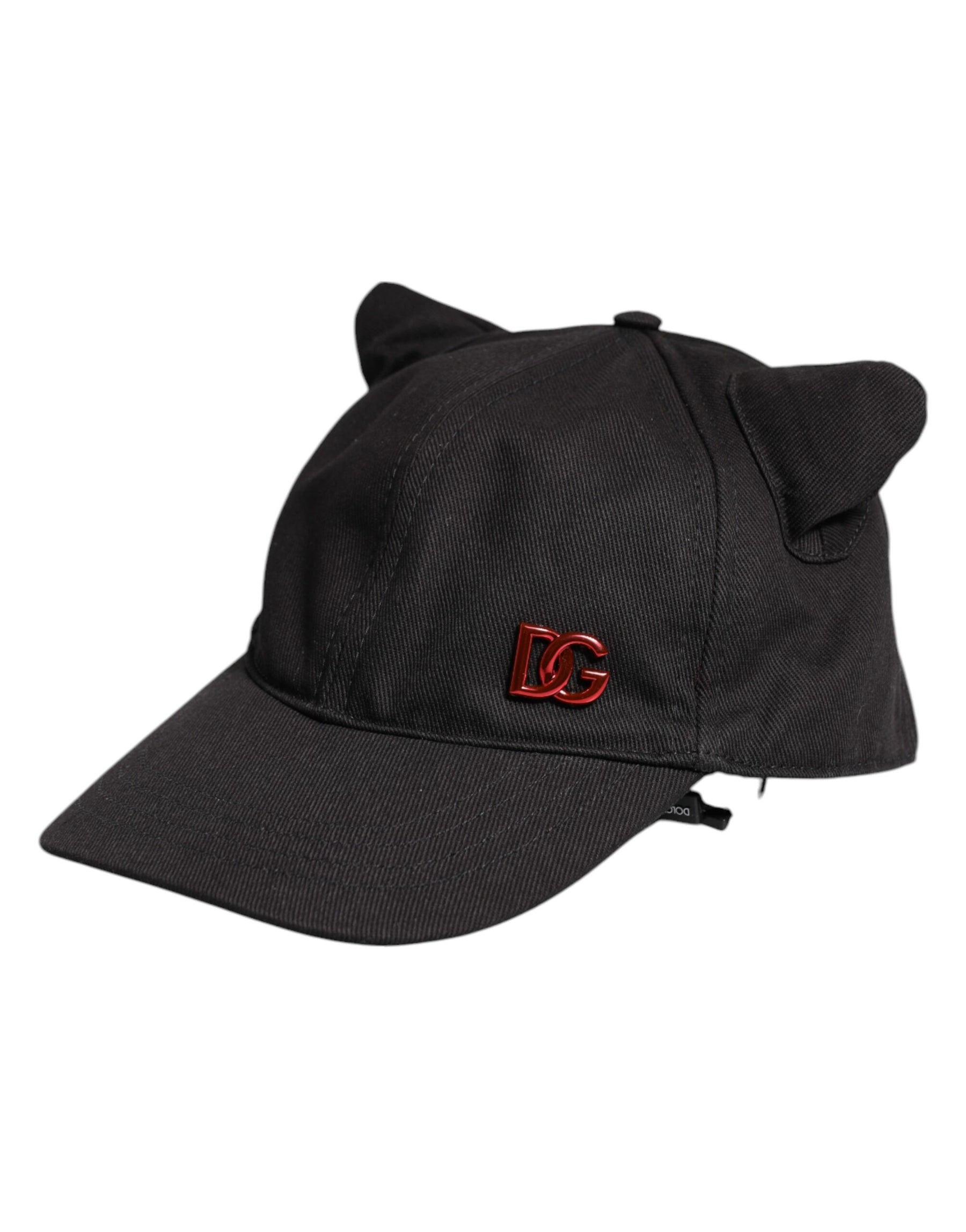 Dolce & Gabbana Black Cotton Logo Patch 6 Panels Baseball Cap Hat | Regal Royce