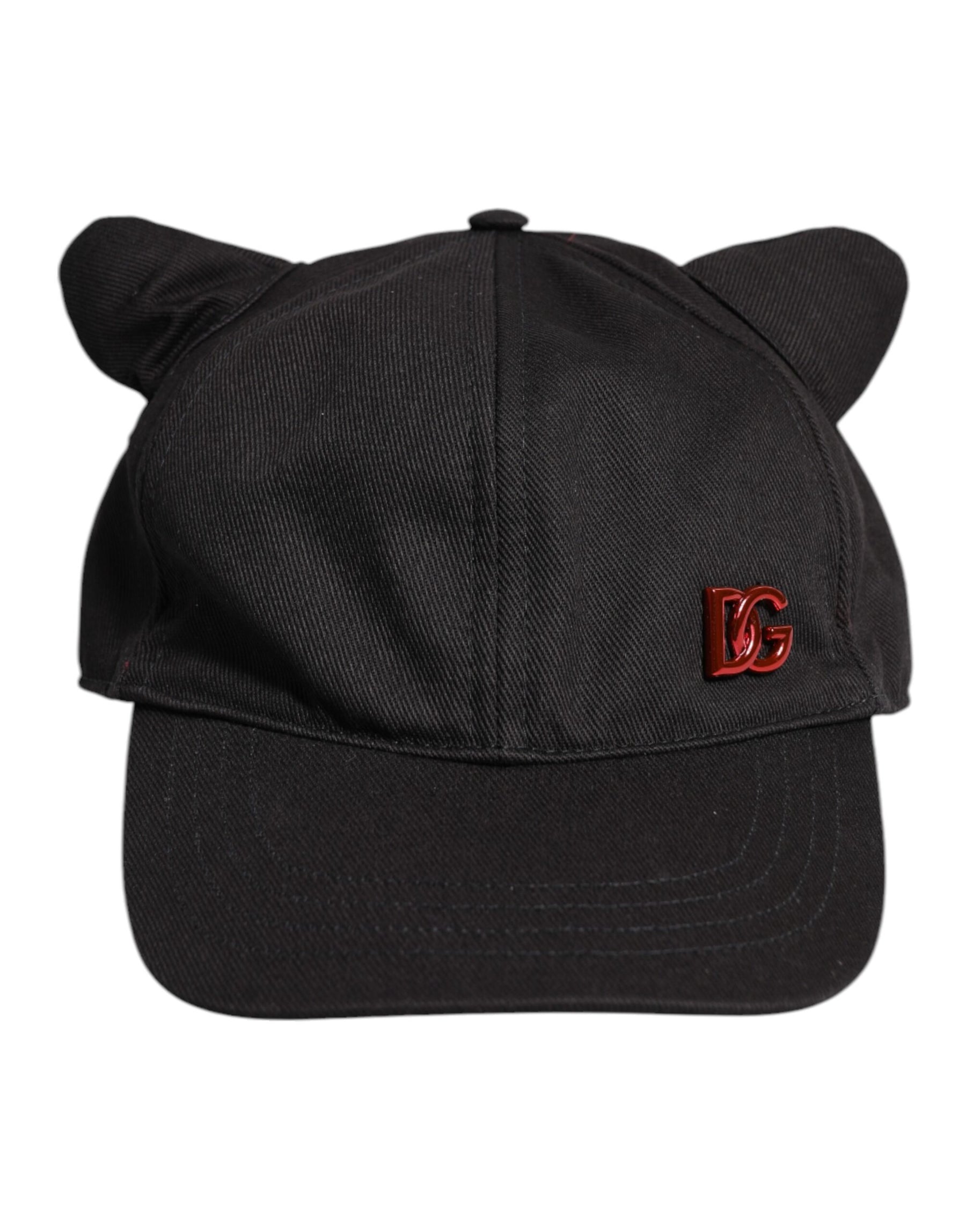Dolce & Gabbana Black Cotton Logo Patch 6 Panels Baseball Cap Hat | Regal Royce