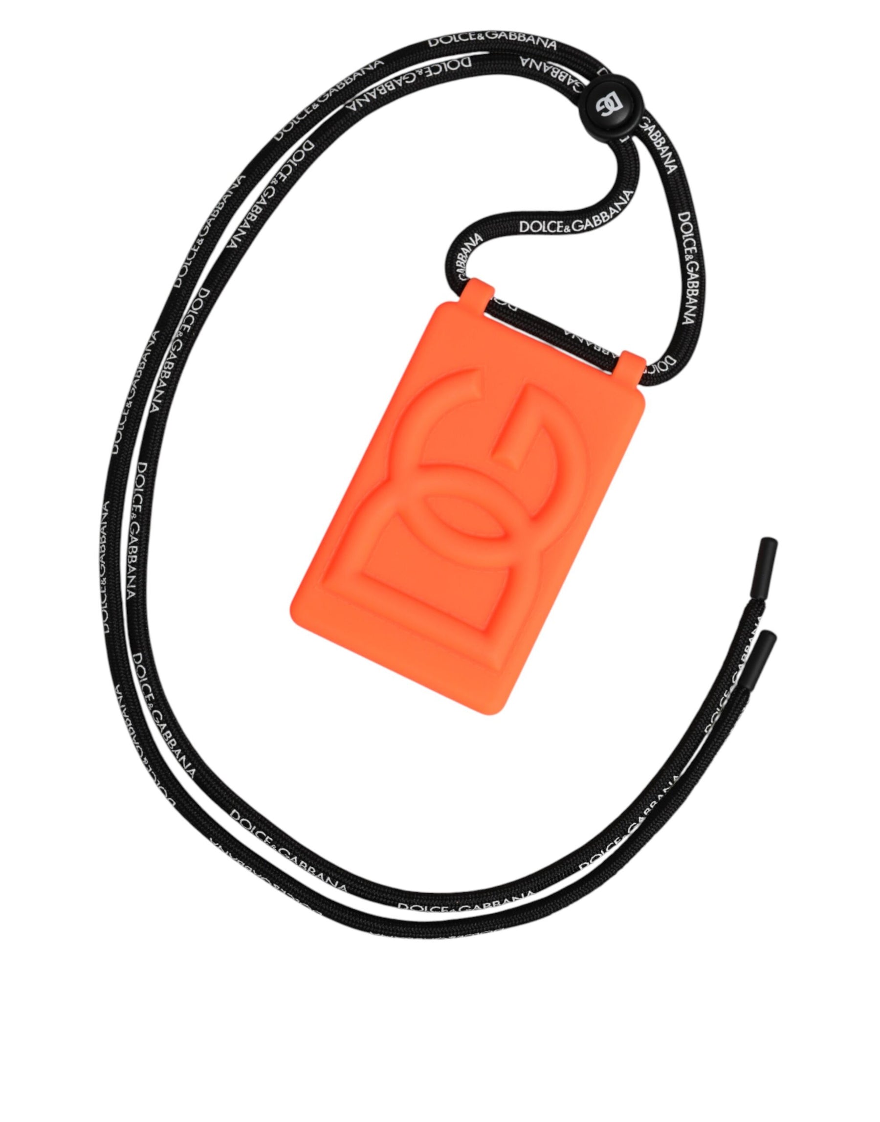 Dolce & Gabbana Holder Neon Orange Rubber DG Embossed Adjustable Badge | Regal Royce