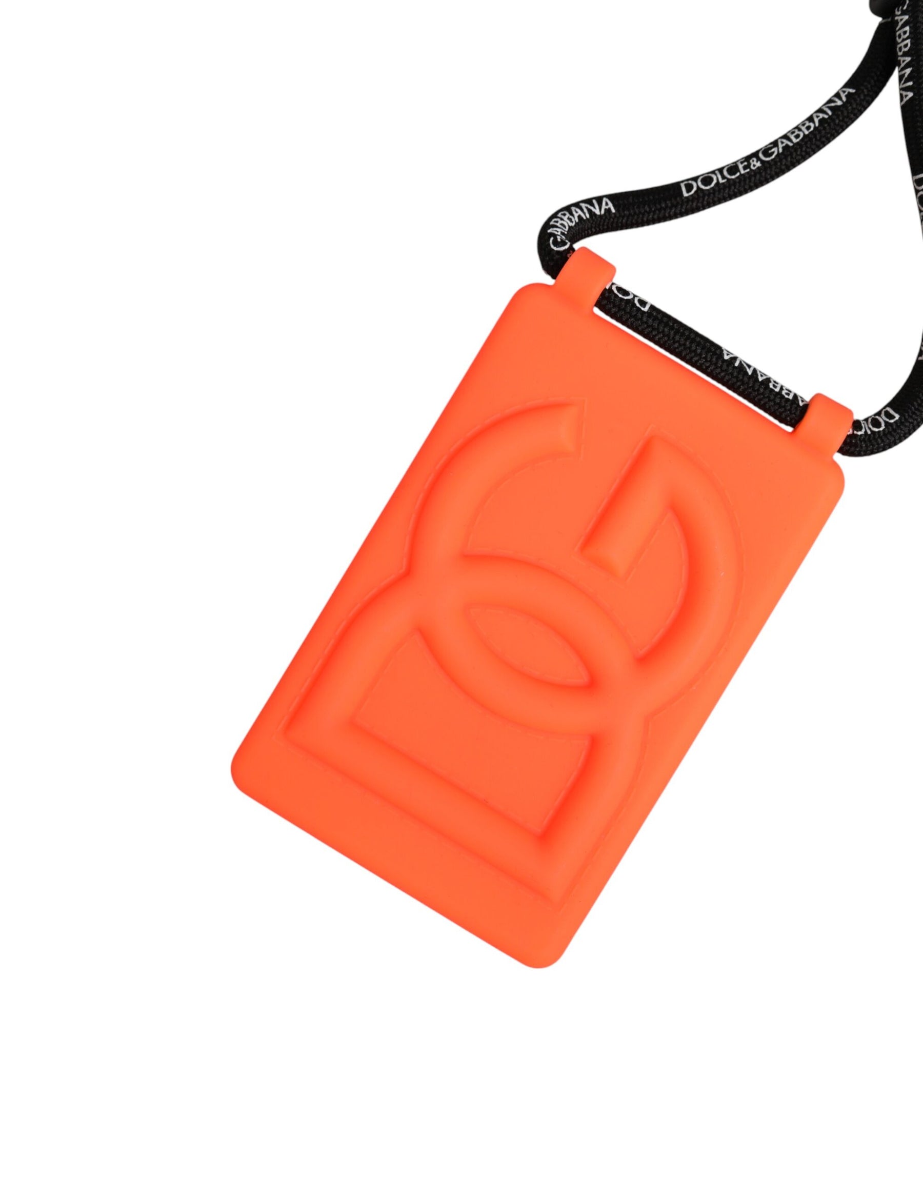 Dolce & Gabbana Holder Neon Orange Rubber DG Embossed Adjustable Badge | Regal Royce