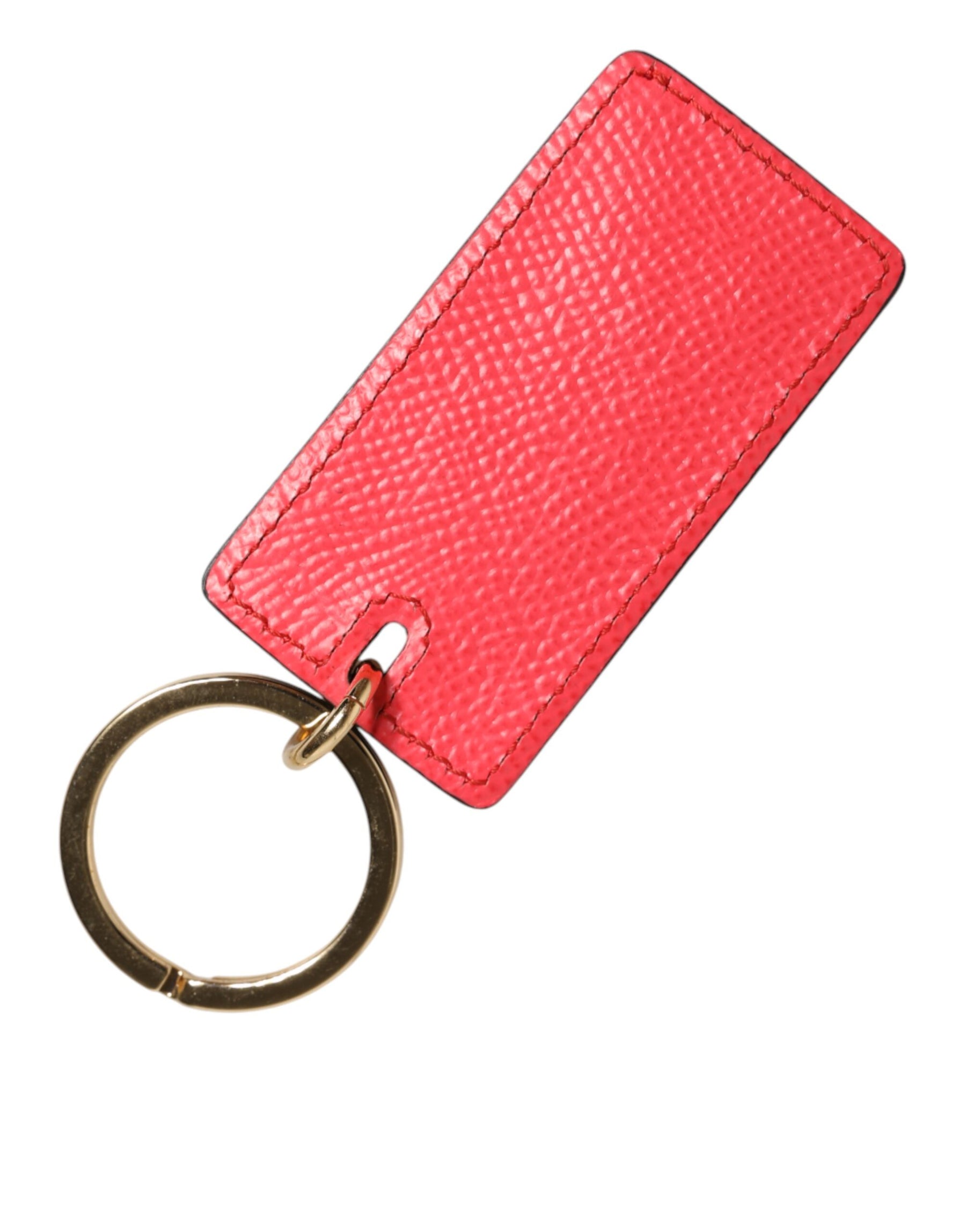 Dolce & Gabbana Red Calf Leather Logo Metal Ring Men Keychain Keyring | Regal Royce