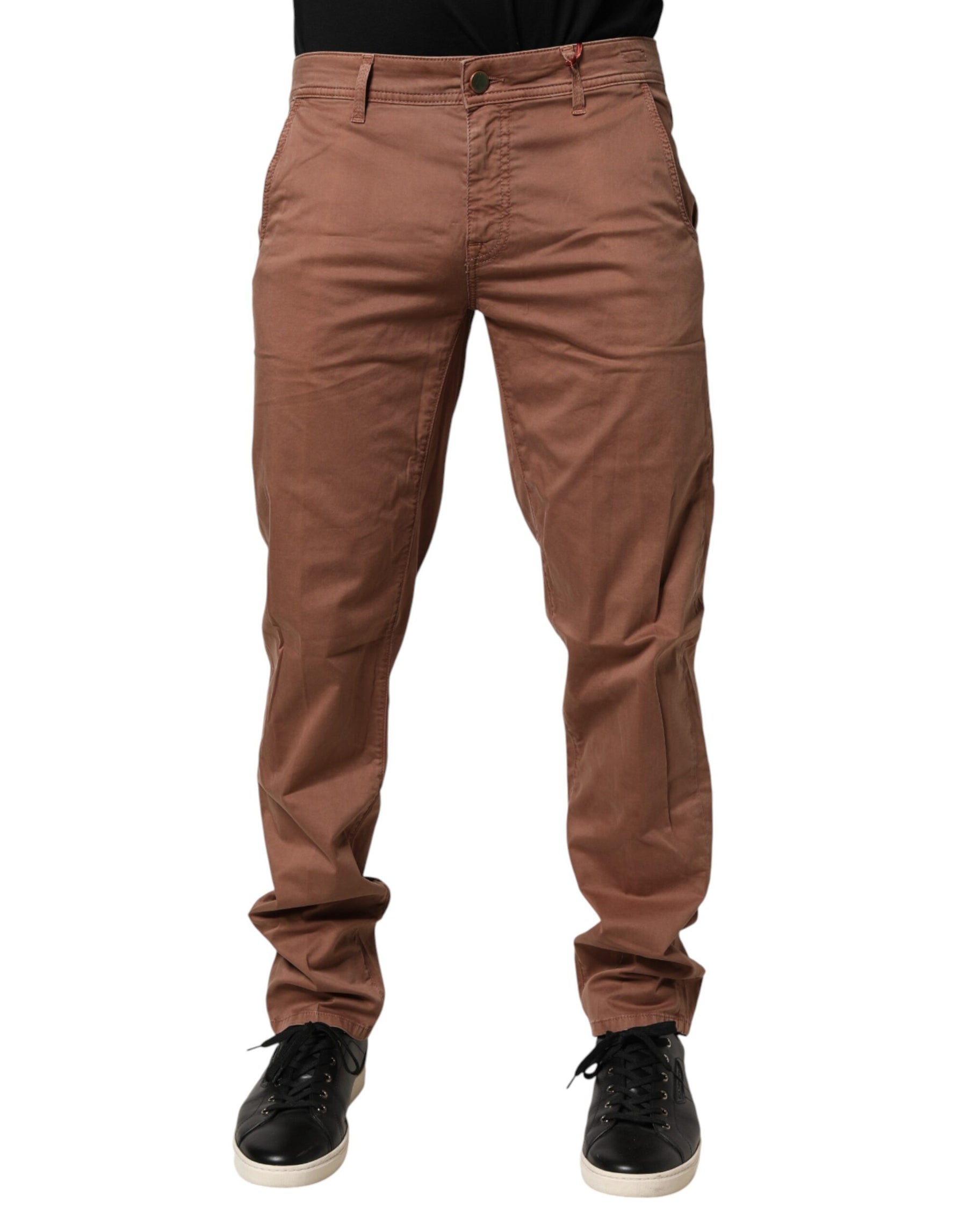 Barba Napoli Brown Mid Waist Skinny Fit Denim Men Trouser Jeans | Regal Royce