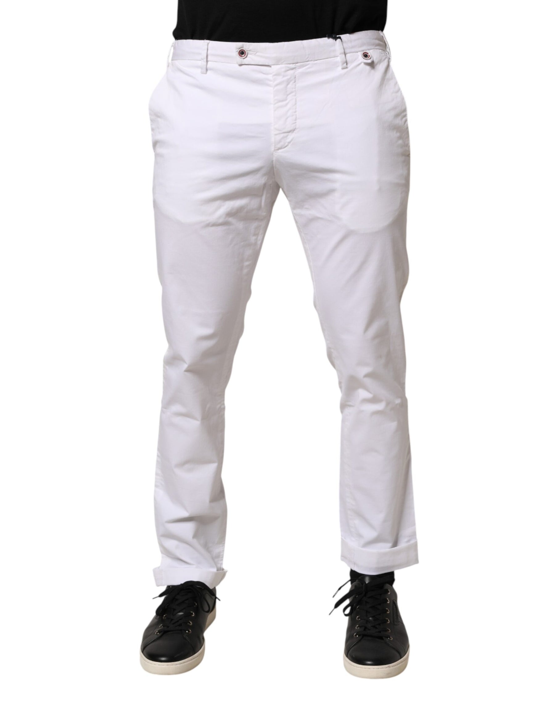 AT.P.CO White Cotton Skinny Fit Mid Waist Denim Trouser Jeans | Regal Royce