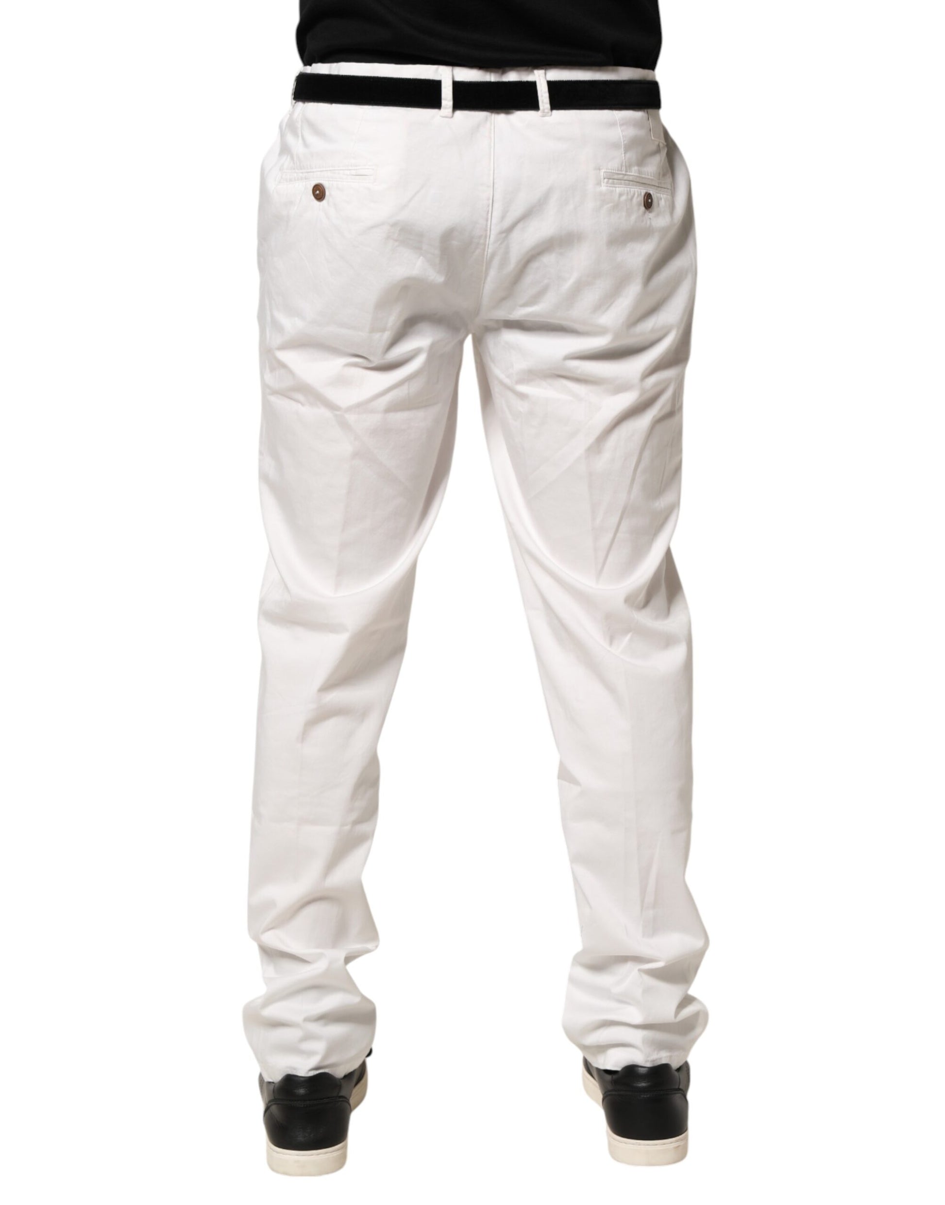 Domenico Tagliente White Tapered Dress Formal Trouser Pants